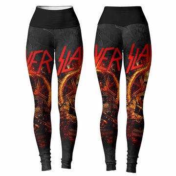 Slayer Goat Skull Women's Leggings - front and back view