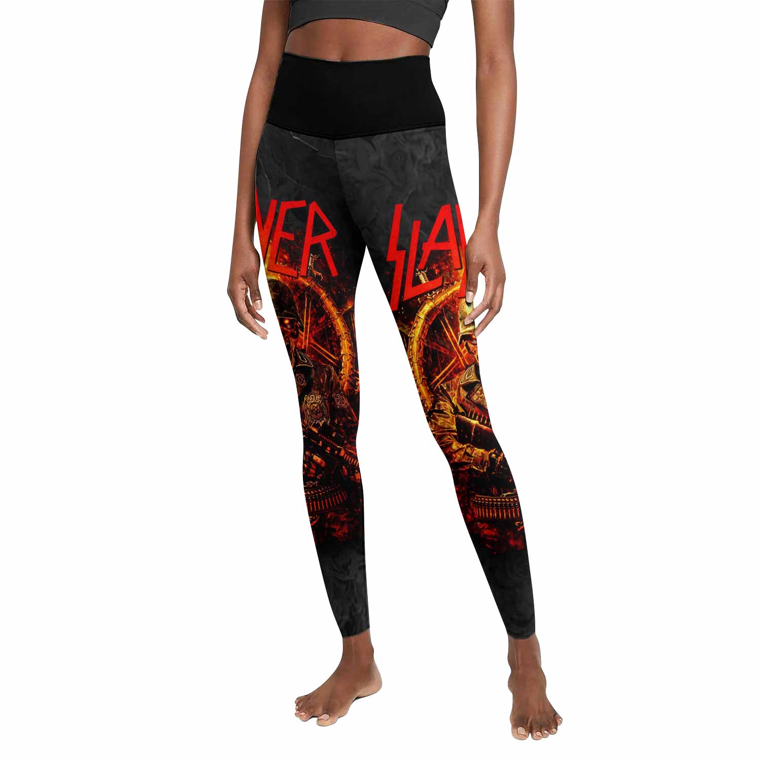 Slayer Goat Skull Women's Leggings - front view mockup