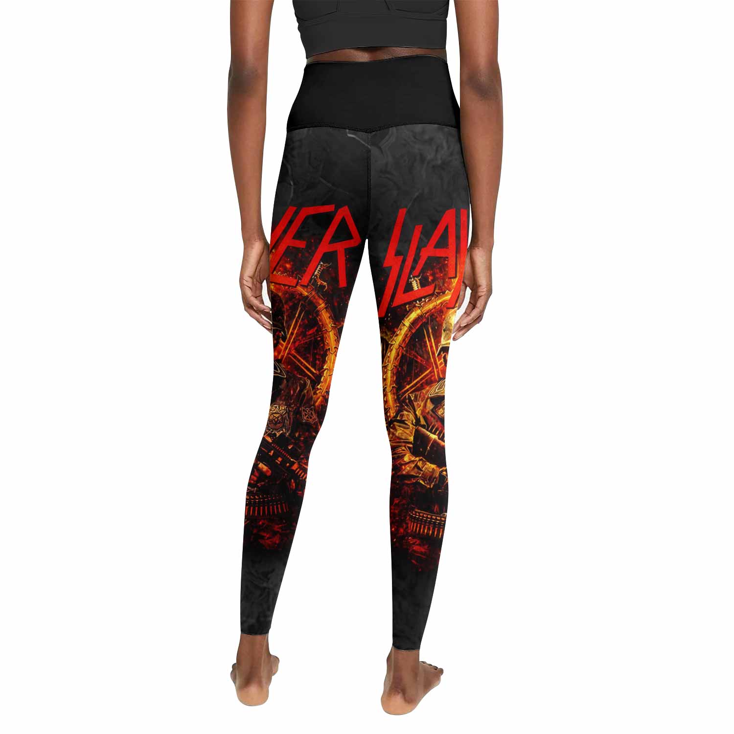 Slayer Goat Skull Women's Leggings - back view mockup