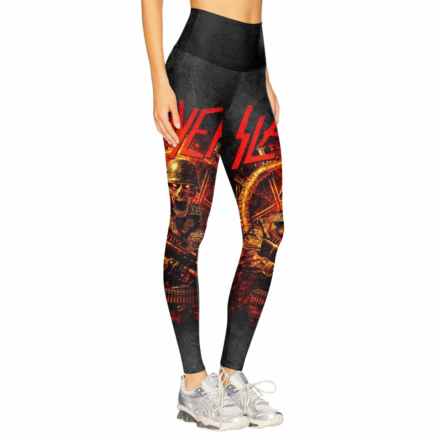 Slayer Goat Skull Women's Leggings - right side mockup