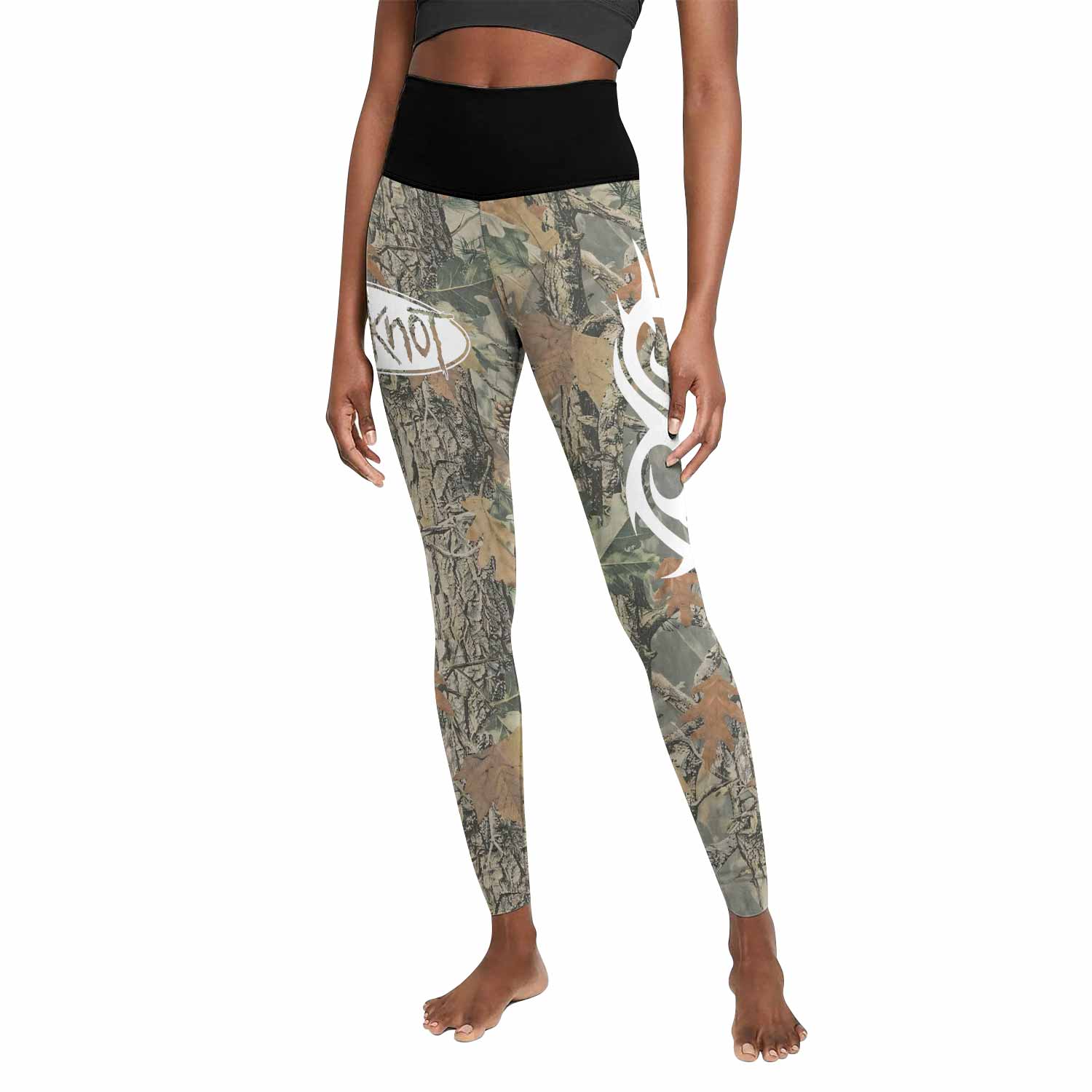 Slipknot Forest Camo Women's Leggings - front view mockup