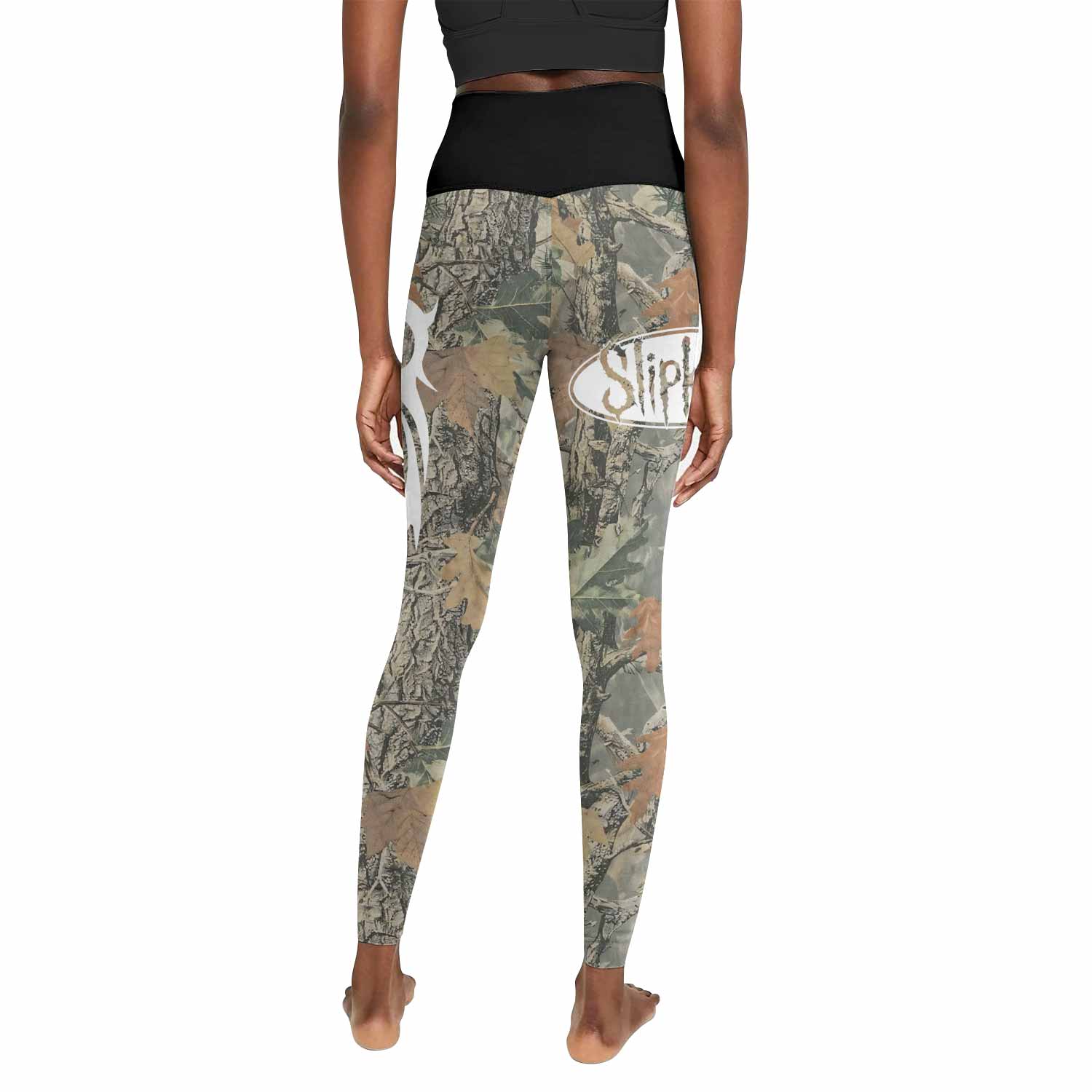 Slipknot Forest Camo Women's Leggings - back view mockup