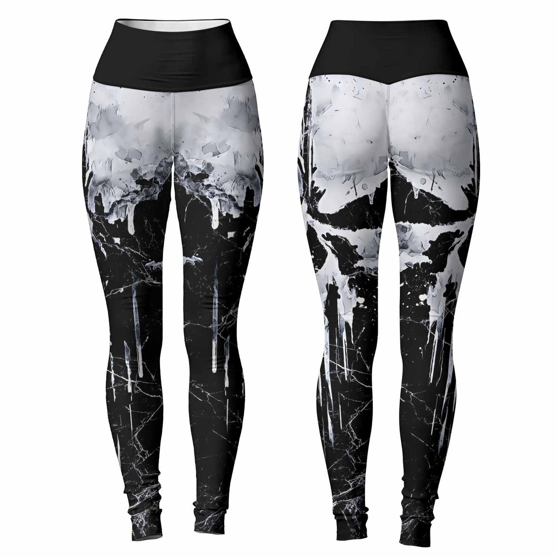 Punisher War Skull Women's Leggings - front and back view
