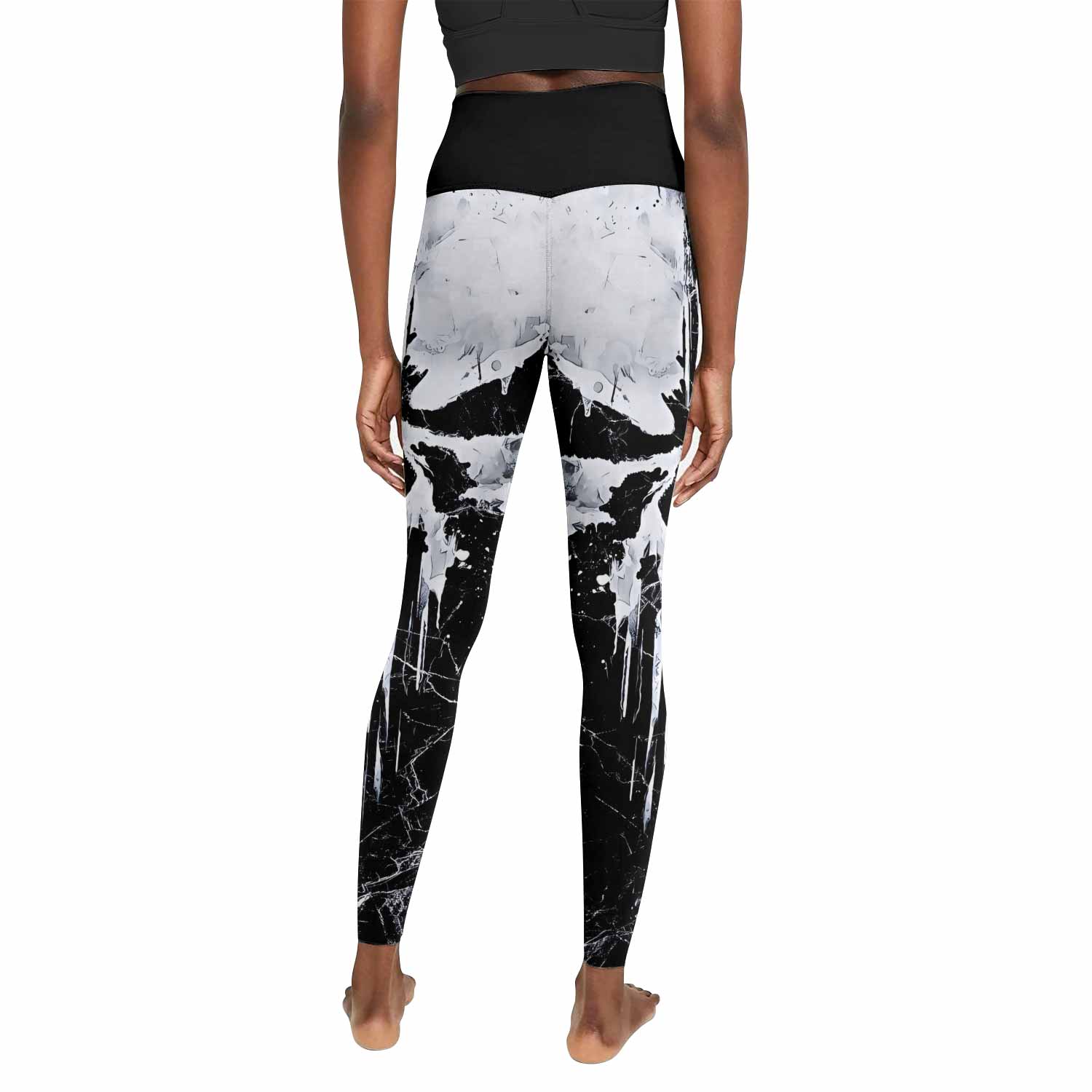 Punisher War Skull Women's Leggings - back view mockup