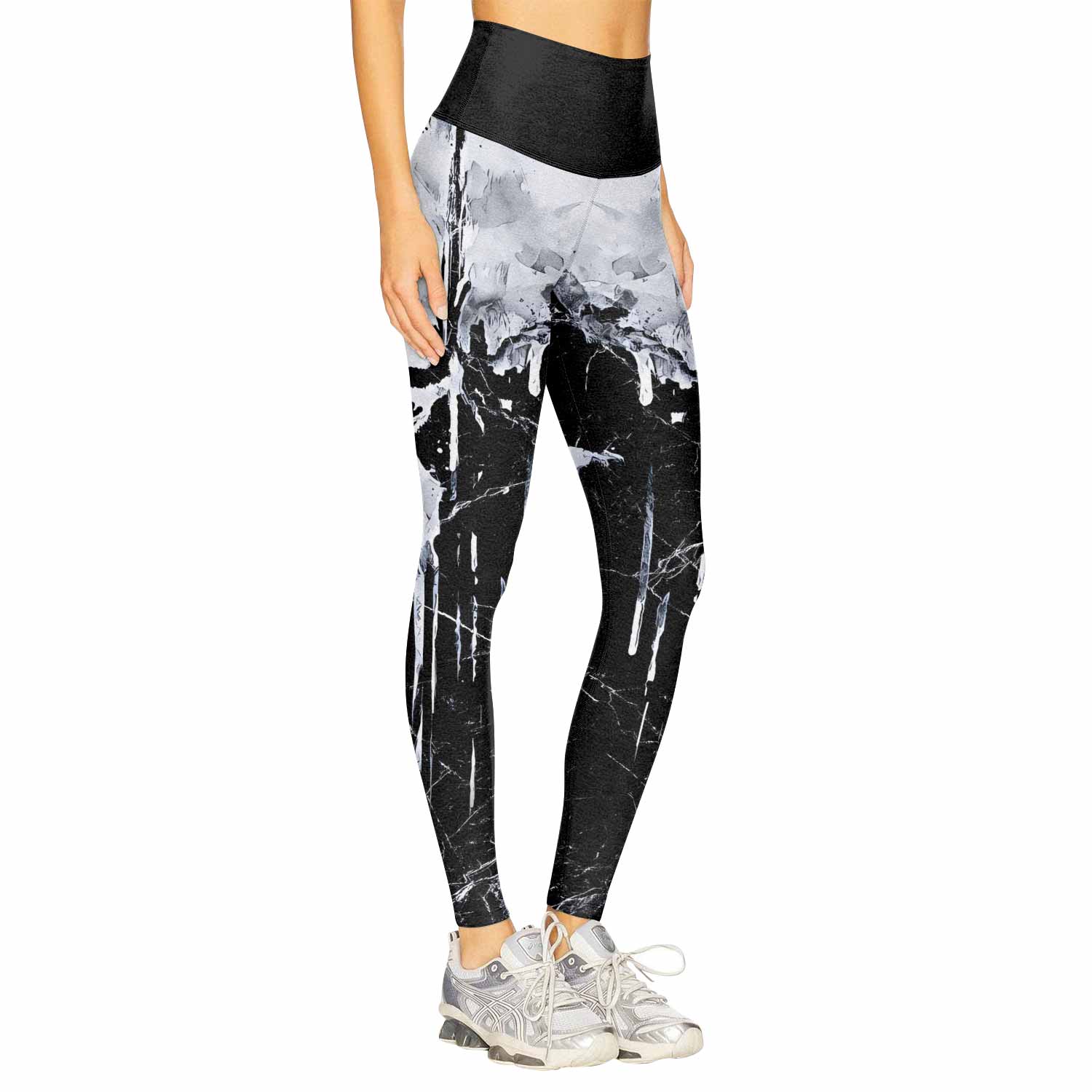 Punisher War Skull Women's Leggings - right side mockup