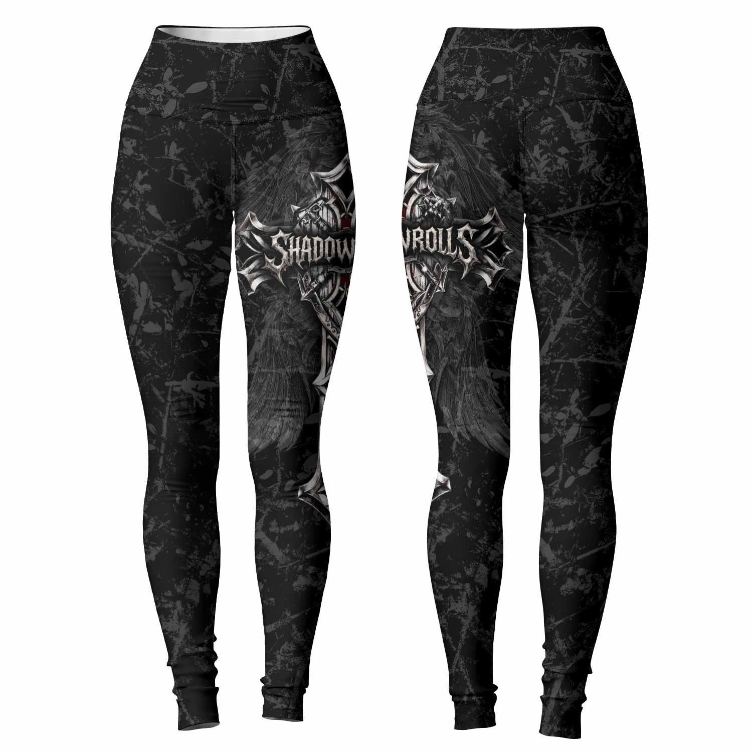 Crown of Thorns Cross Women's Leggings - front and back view