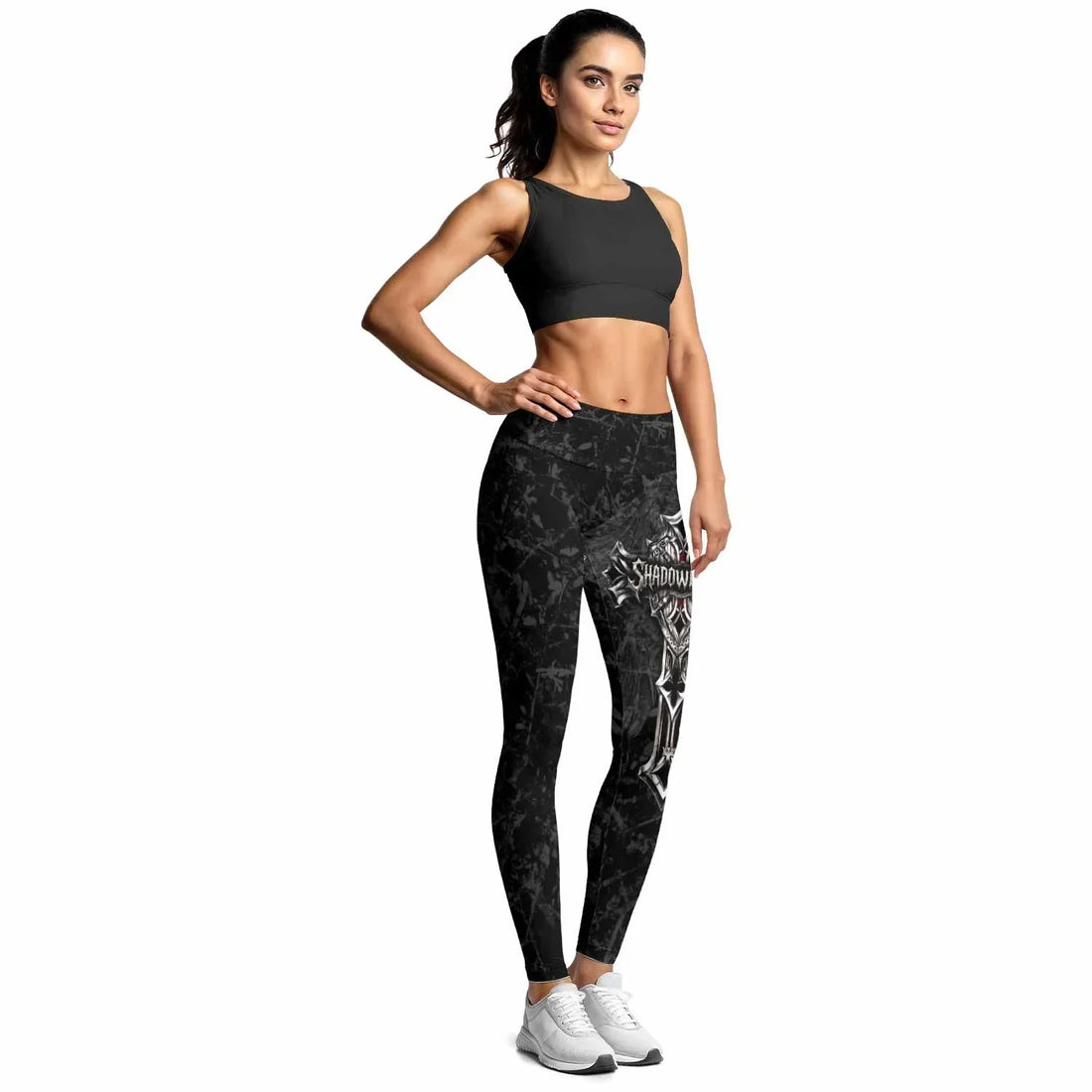Crown of Thorns Cross Women's Leggings - lifestyle view