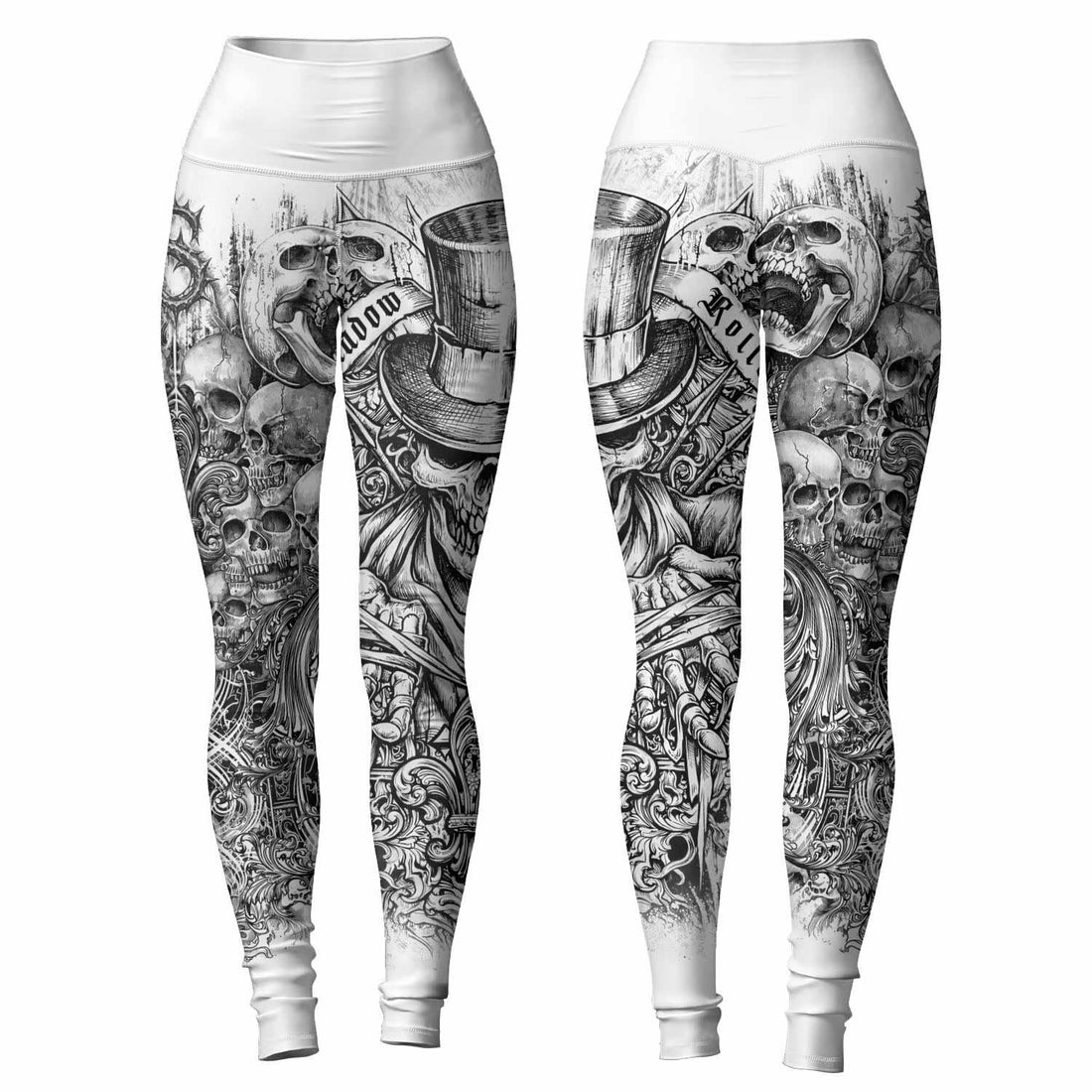 Memento Mori Skull Women's Leggings - lifestyle view