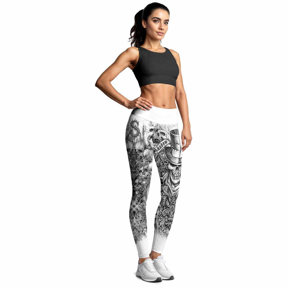 Memento Mori Skull Women's Leggings - lifestyle view