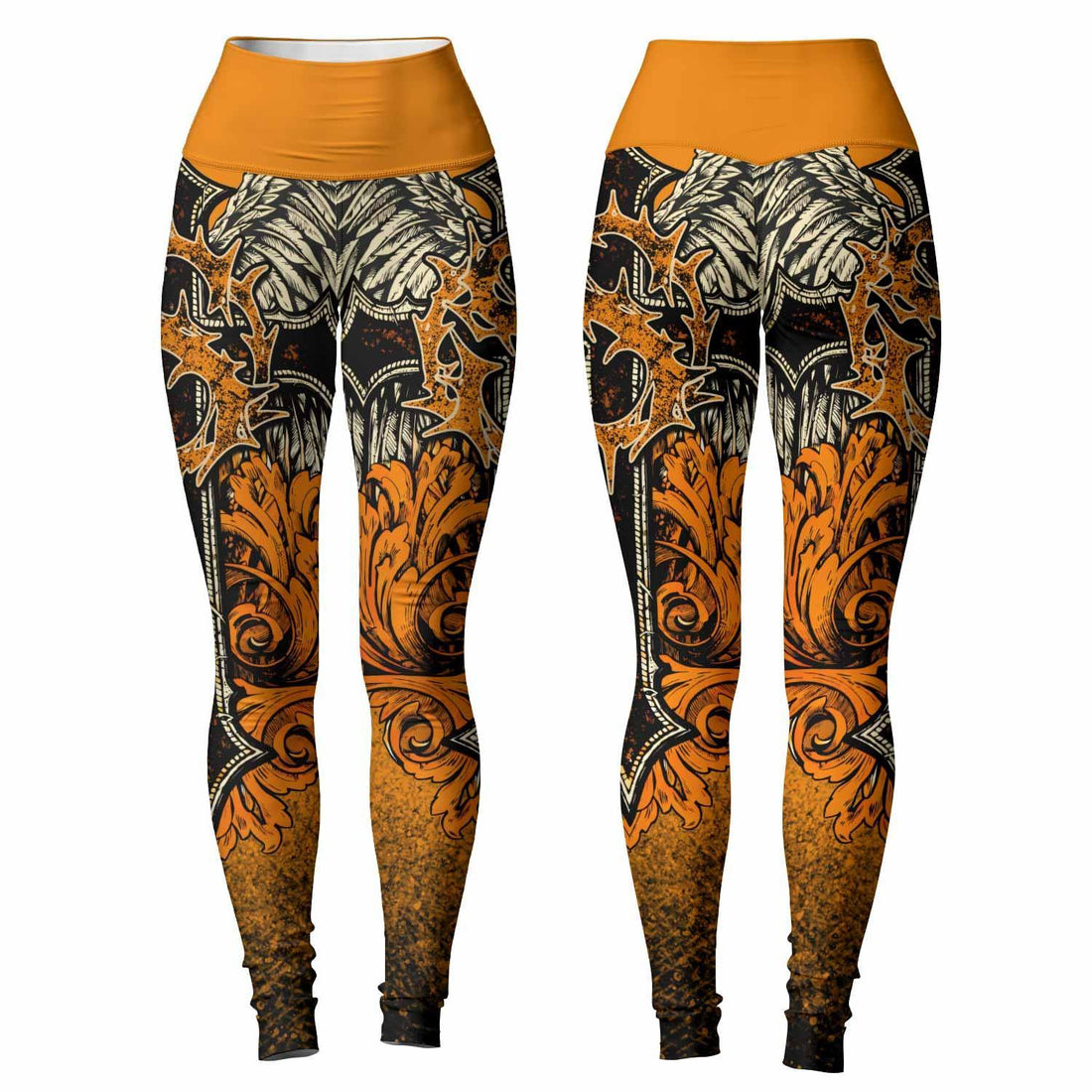 Faith Over Fear Crown Cross Women's Leggings - lifestyle view