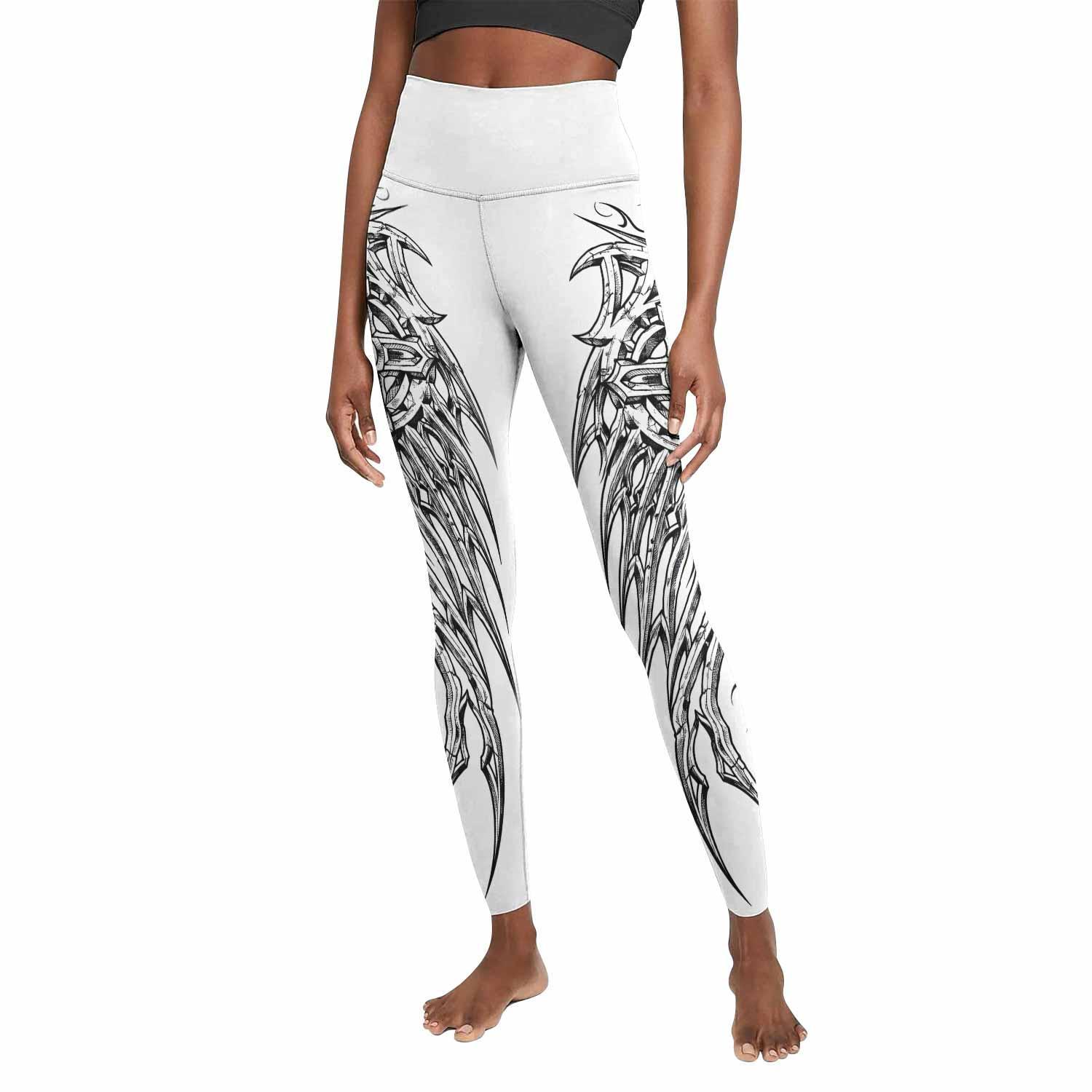 Angel Wings Cross Women's Leggings - front view mockup