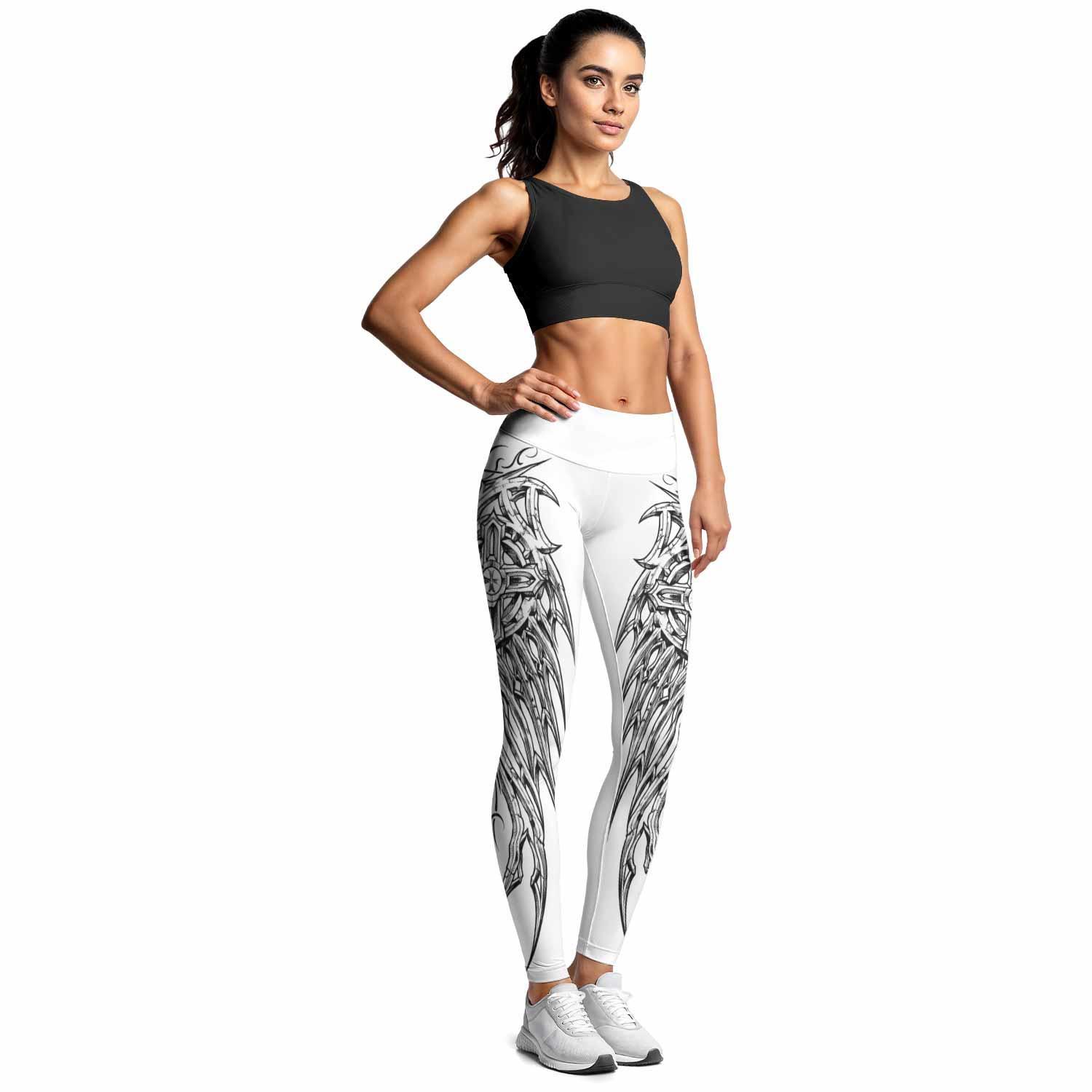 Angel Wings Cross Women's Leggings - lifestyle view