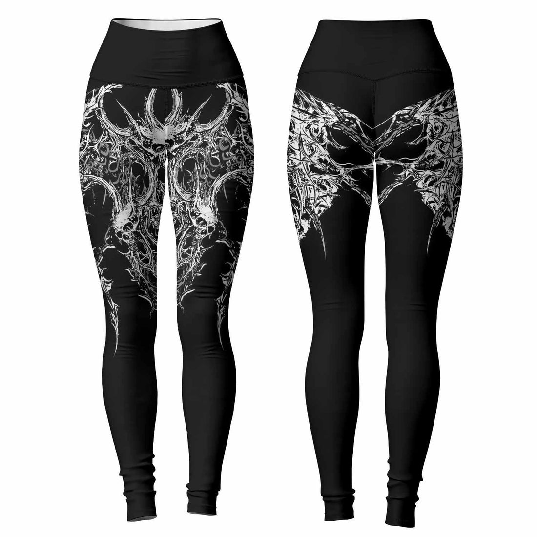 Mortalis Dark Spine Women's Leggings - front and back view