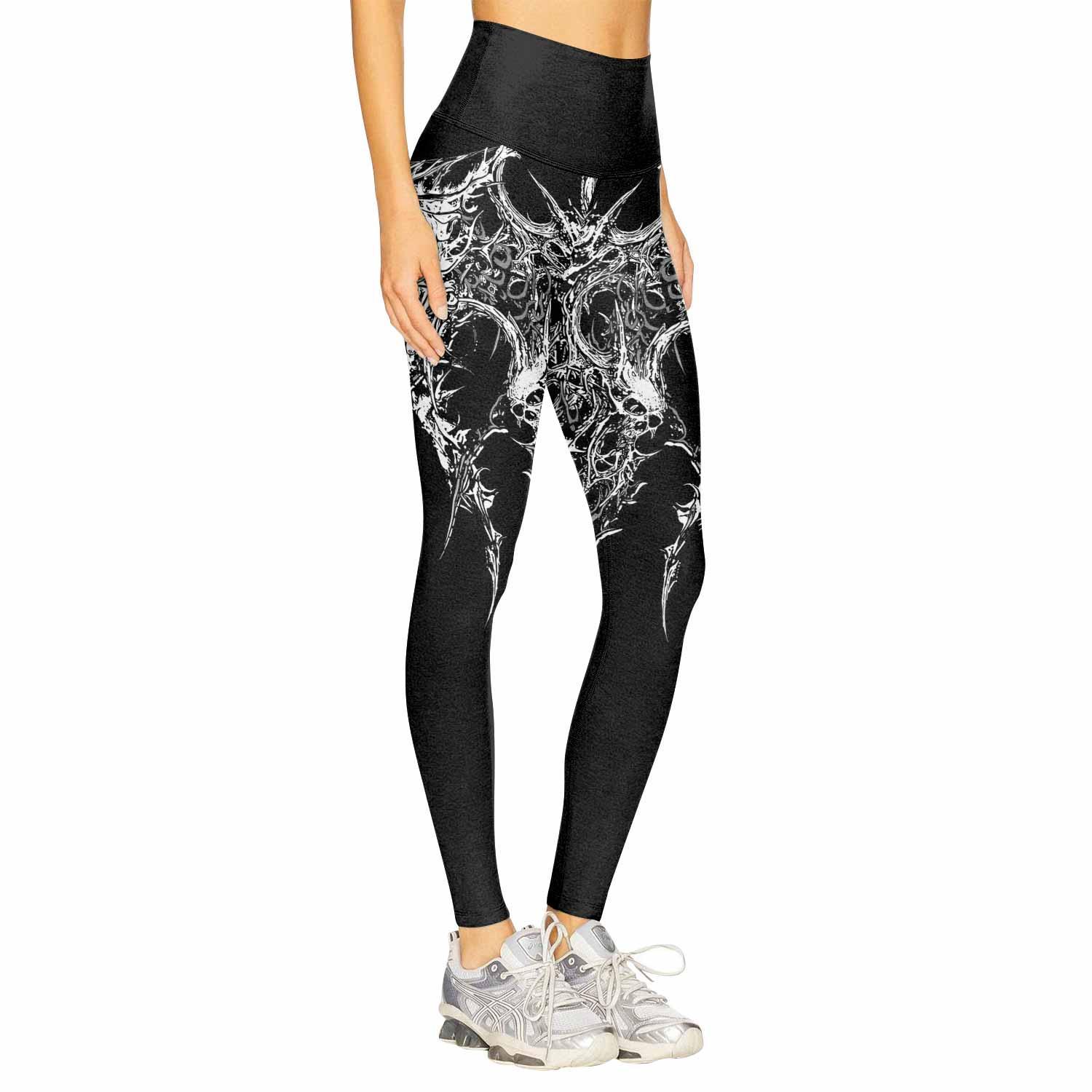 Mortalis Dark Spine Women's Leggings - right side mockup