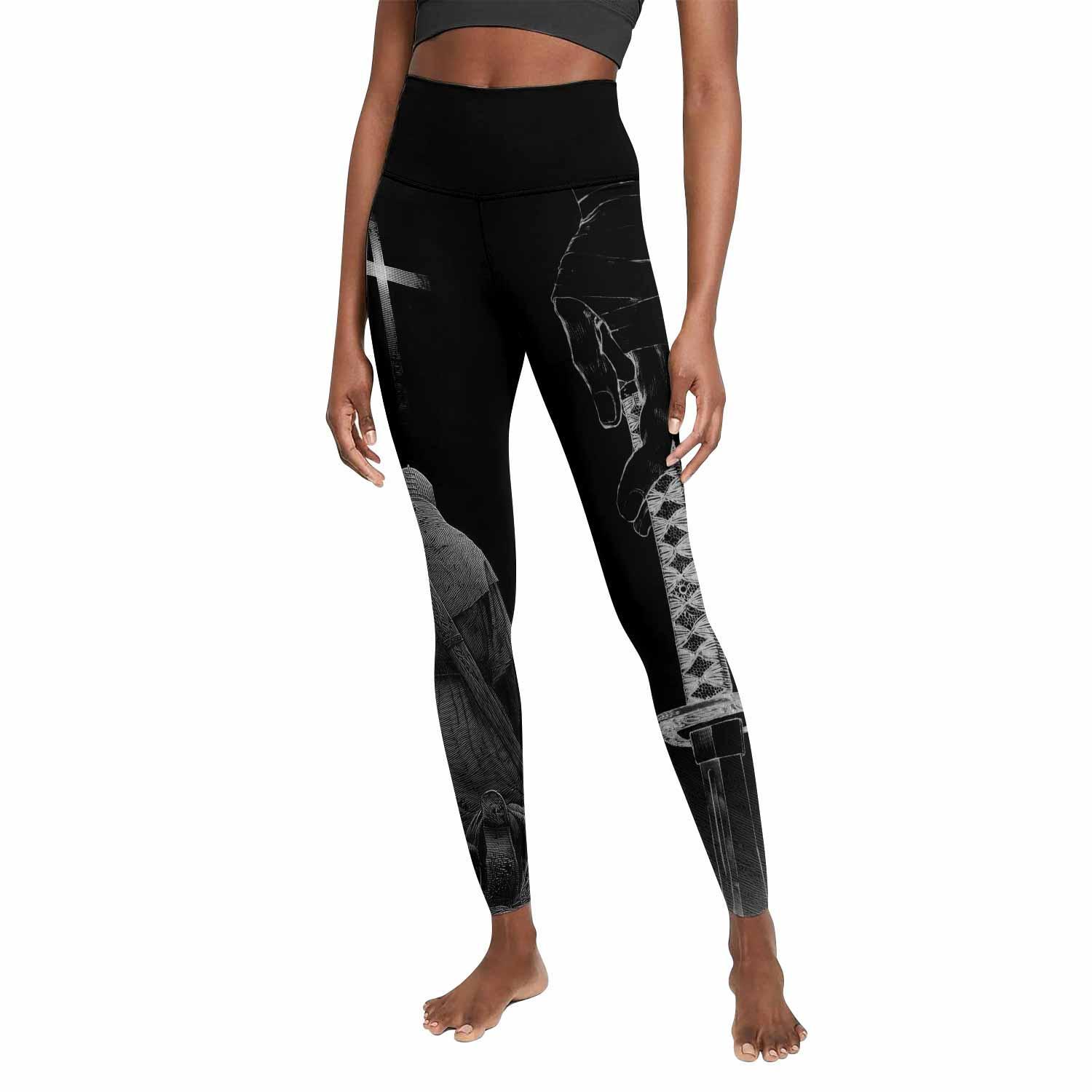 Psalms 23:4 NIV Women's Leggings - front view mockup