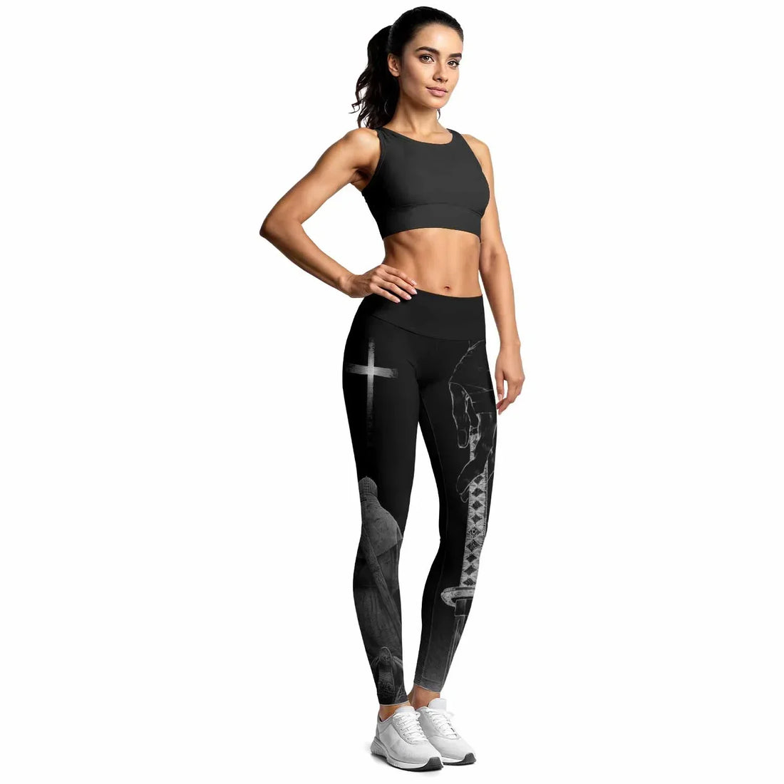Psalms 23:4 NIV Women's Leggings - lifestyle view