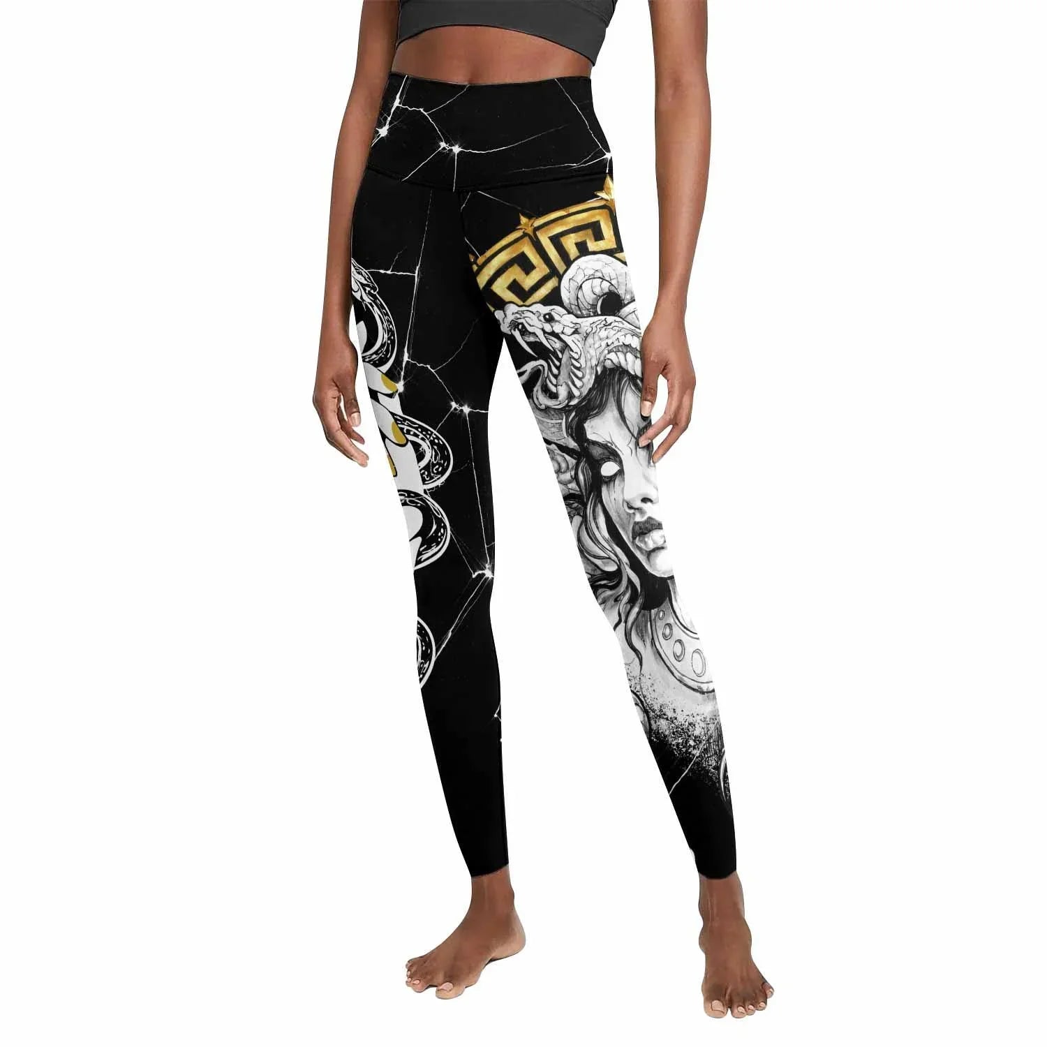 Medusa Snake Women's Leggings - front view mockup