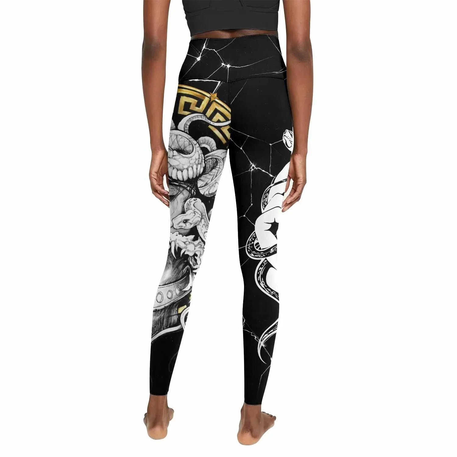 Medusa Snake Women's Leggings - back view mockup