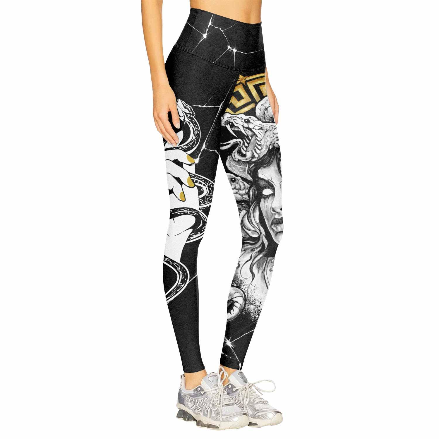 Medusa Snake Women's Leggings - right side mockup