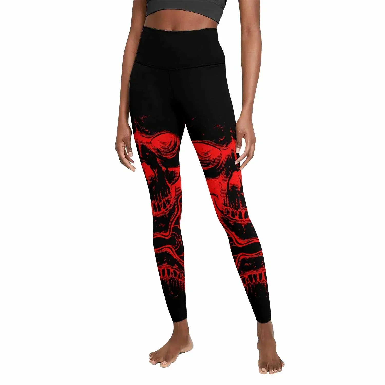 Judas Priest Skull Women's Leggings - front view mockup