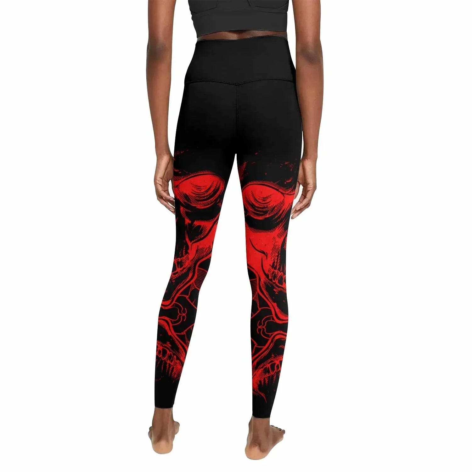 Judas Priest Skull Women's Leggings - back view mockup