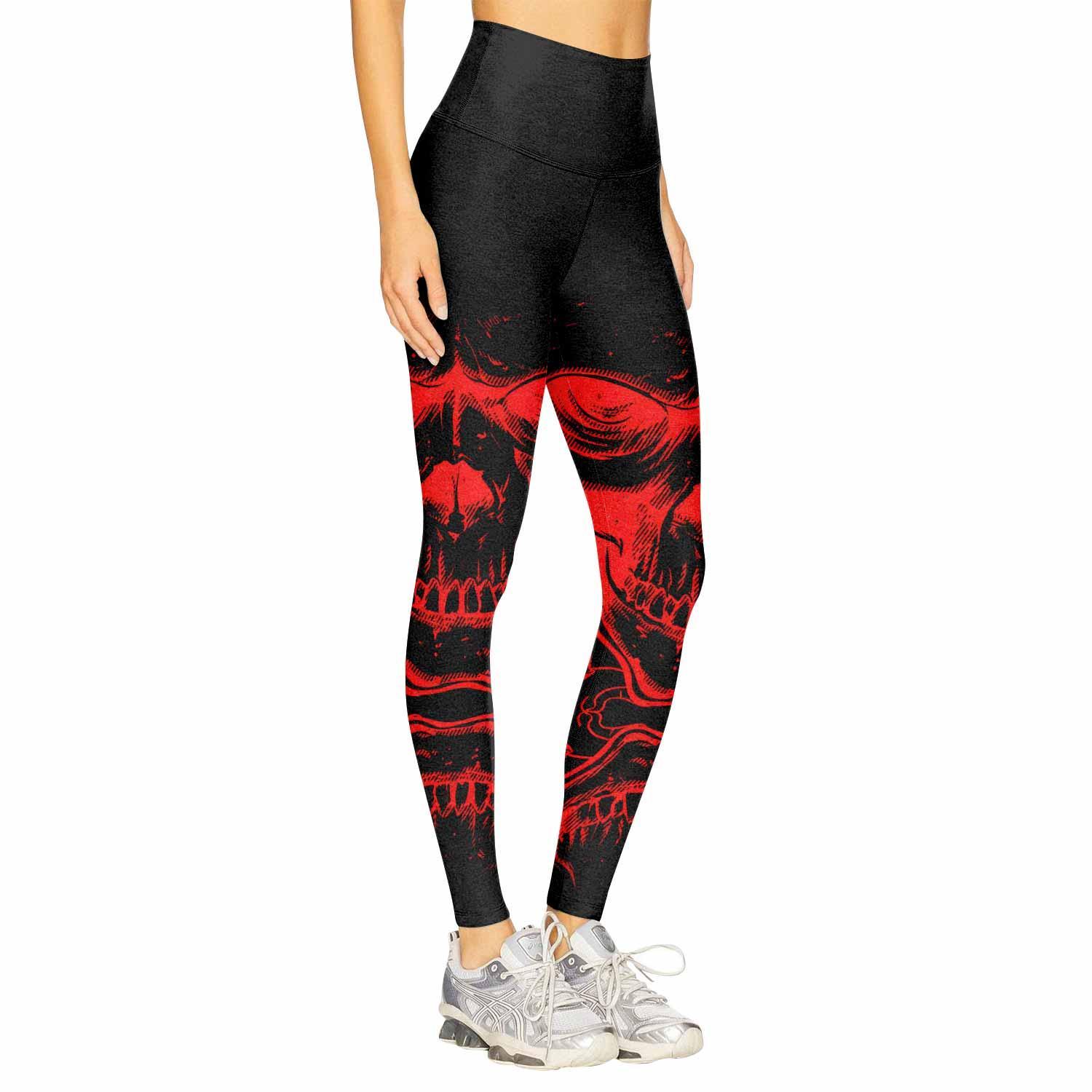 Judas Priest Skull Women's Leggings - right side mockup