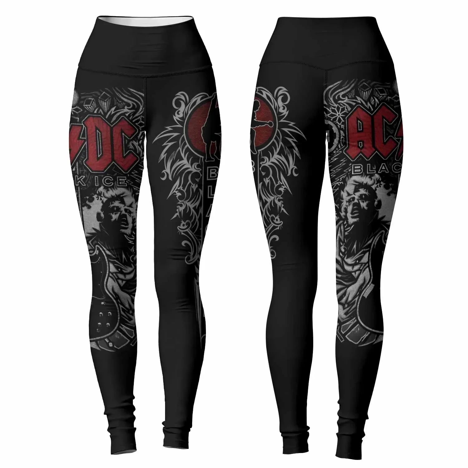 AC/DC Black Ice Women's Leggings - front and back view