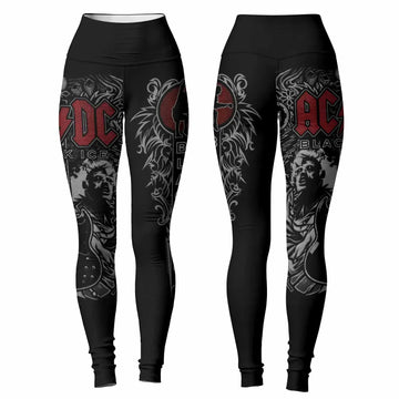 AC/DC Black Ice Women's Leggings - front and back view