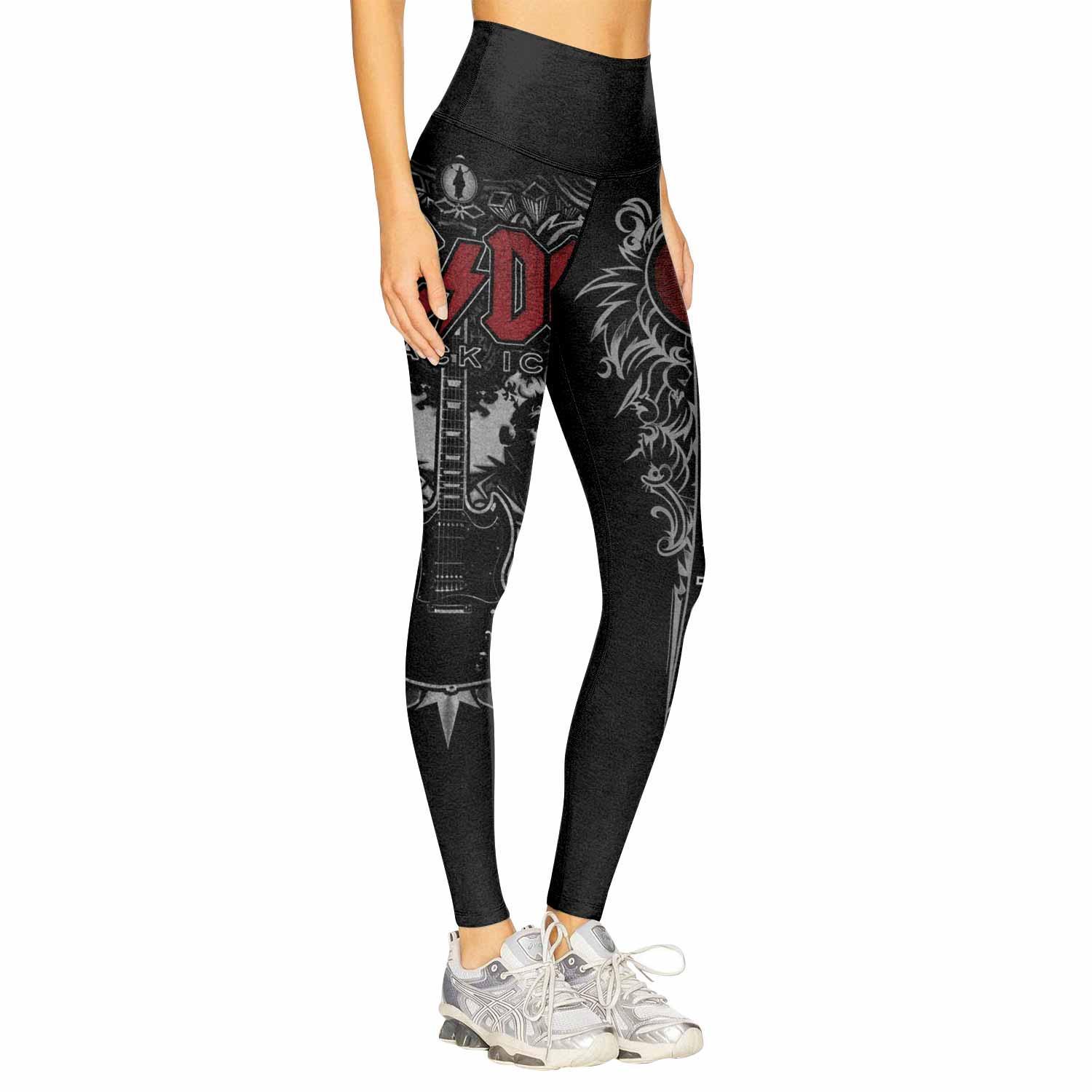 AC/DC Black Ice Women's Leggings - right side mockup