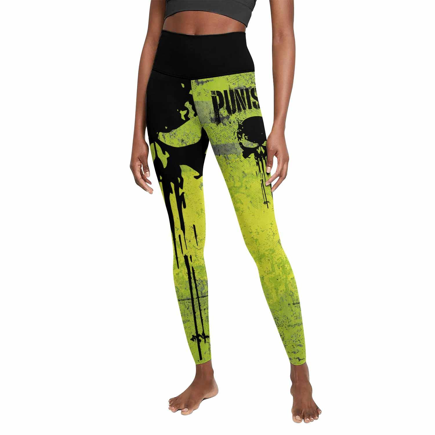 The Punisher Skull Women's Leggings - front view mockup