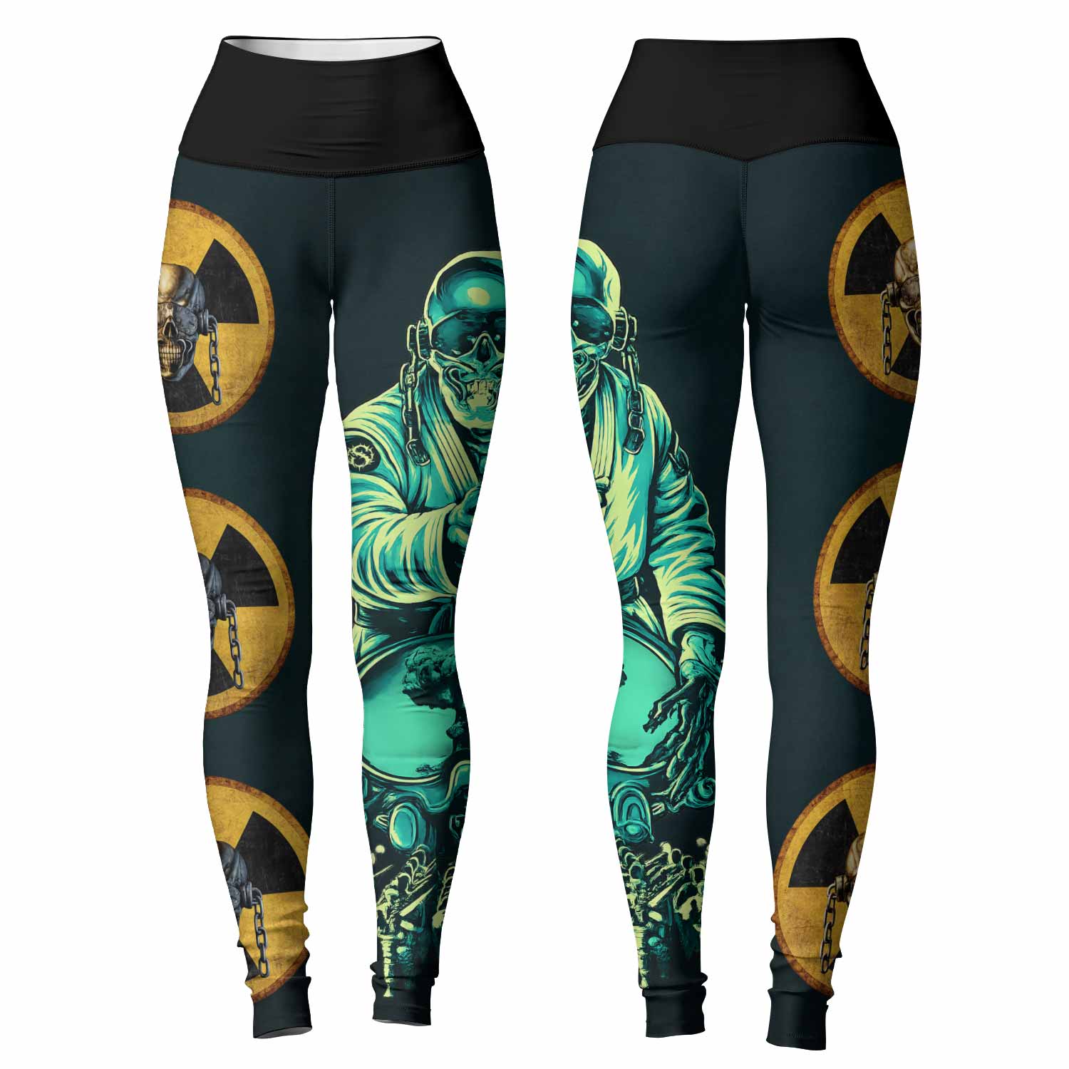 Megadeth Nuclear Skull Women's Leggings - front and back view