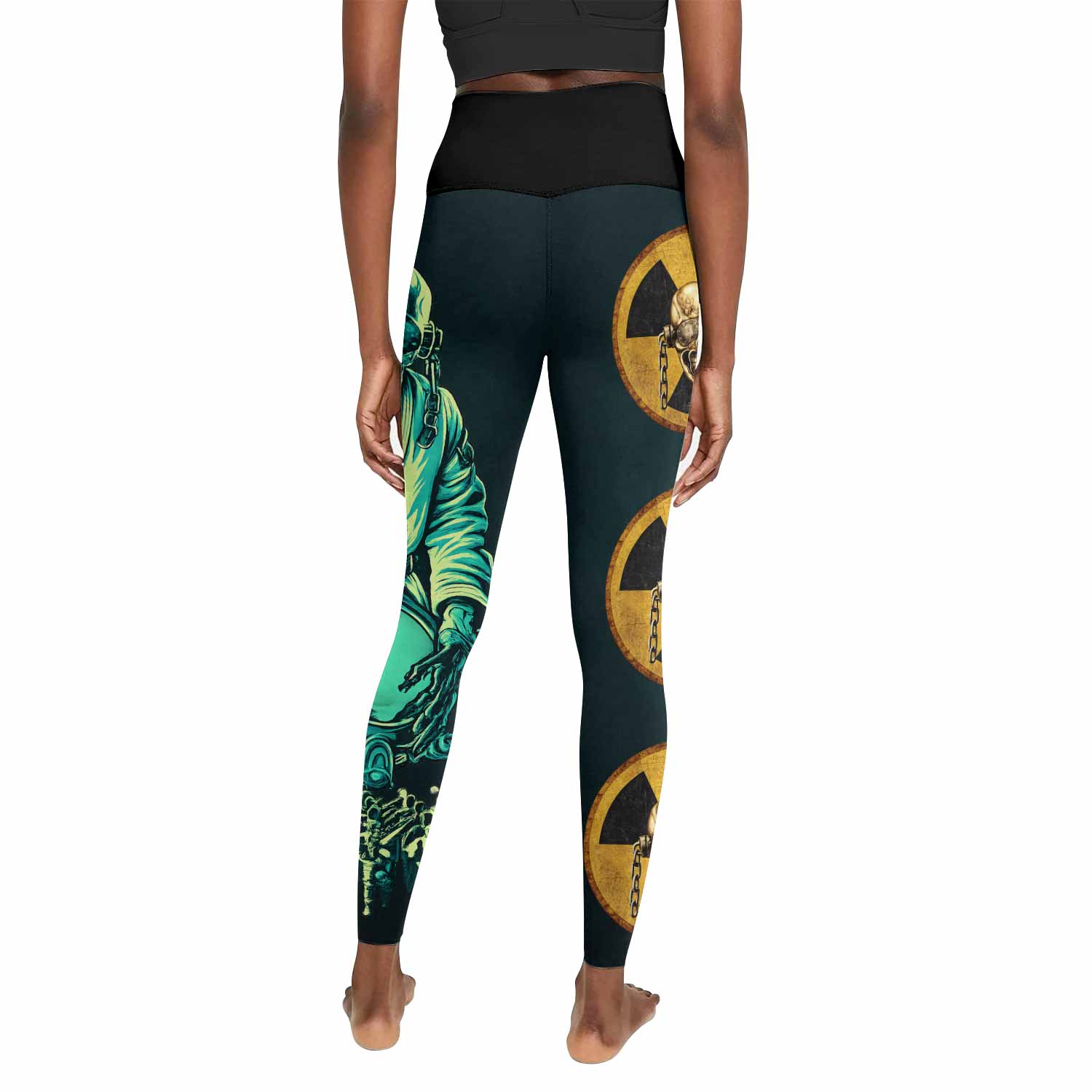 Megadeth Nuclear Skull Women's Leggings - back view mockup