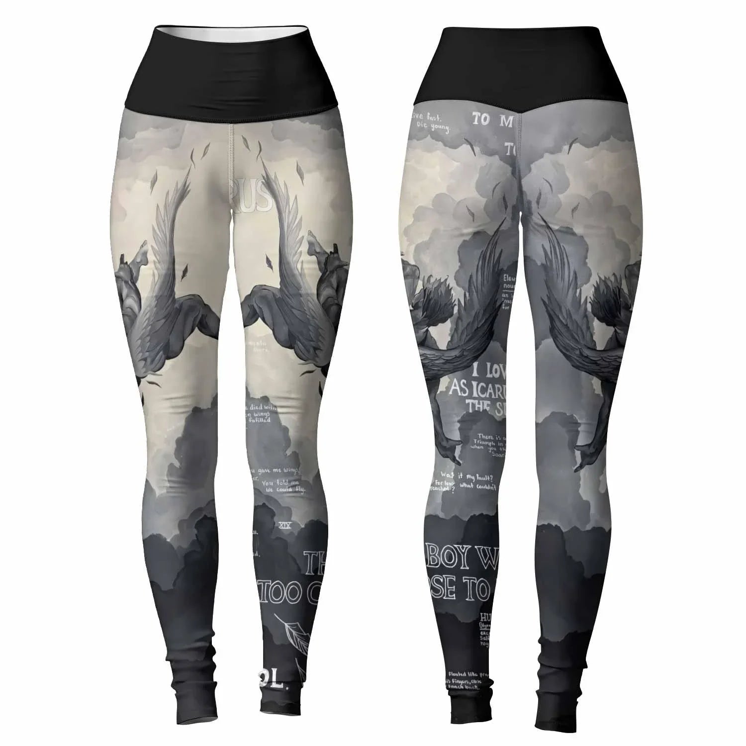 Icarus Too Close To The Sun Women's Leggings - front and back view