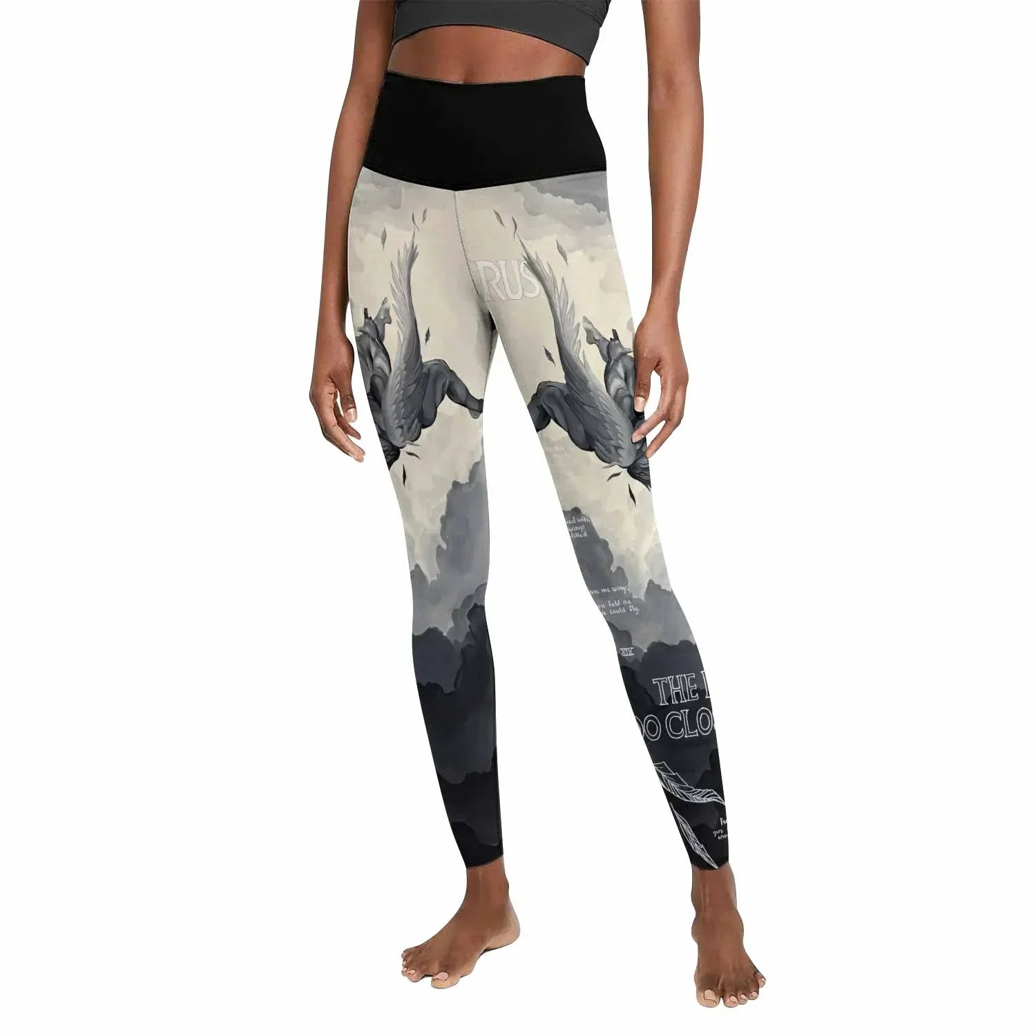 Icarus Too Close To The Sun Women's Leggings - front view mockup