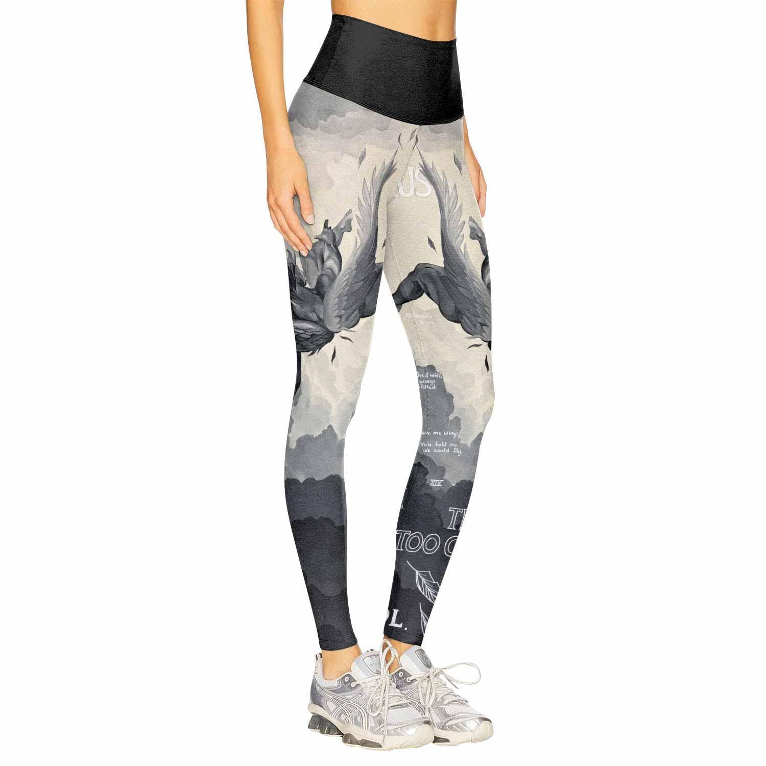Icarus Too Close To The Sun Women's Leggings - right side mockup