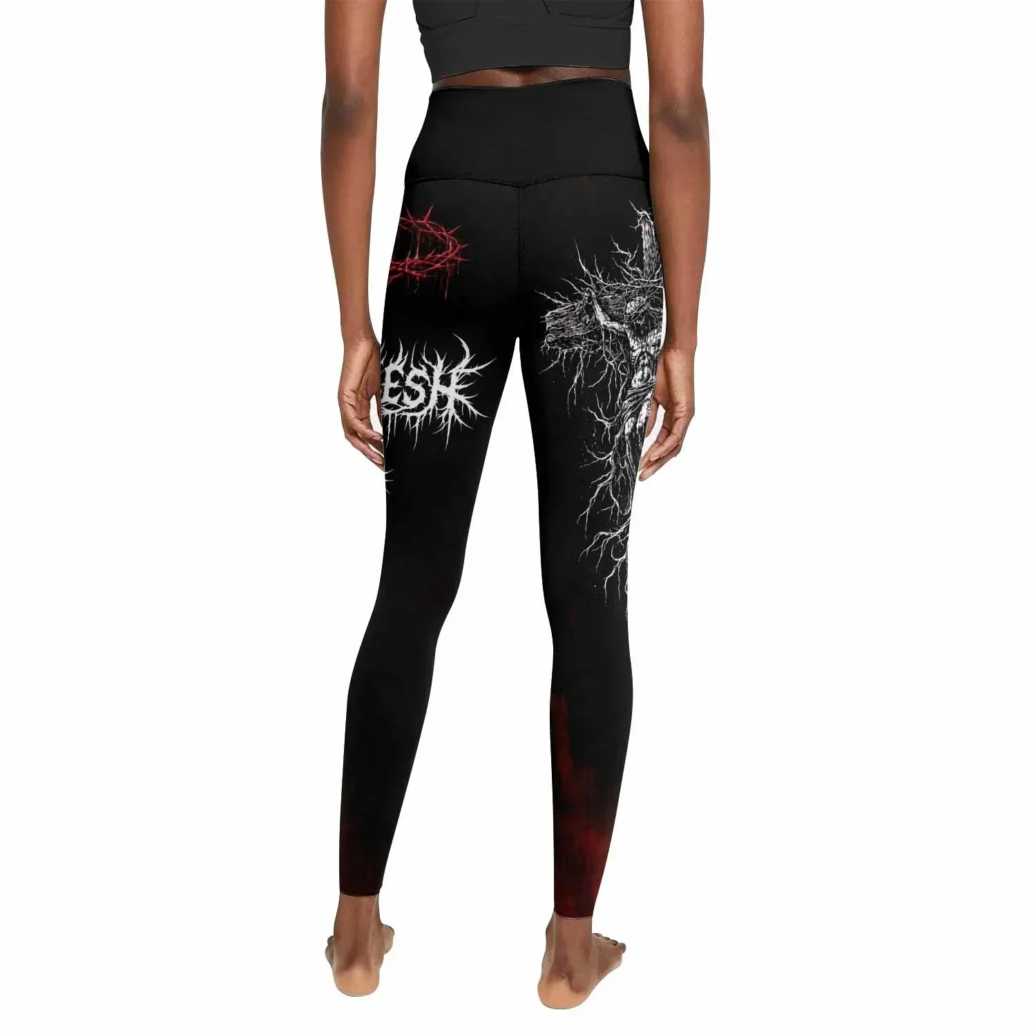 Holy Flesh Crown of Thorns Women's Leggings - back view mockup