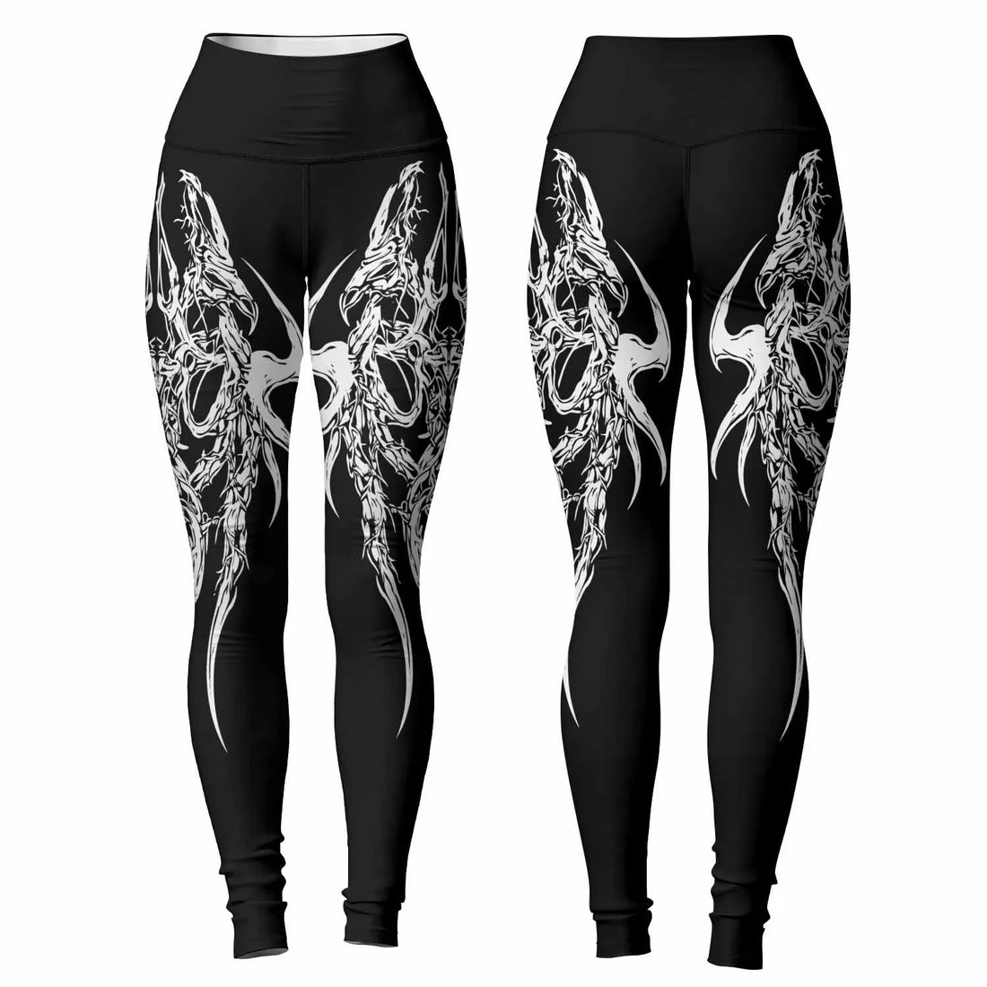 Gothic Bone Skull Women's Leggings - lifestyle view