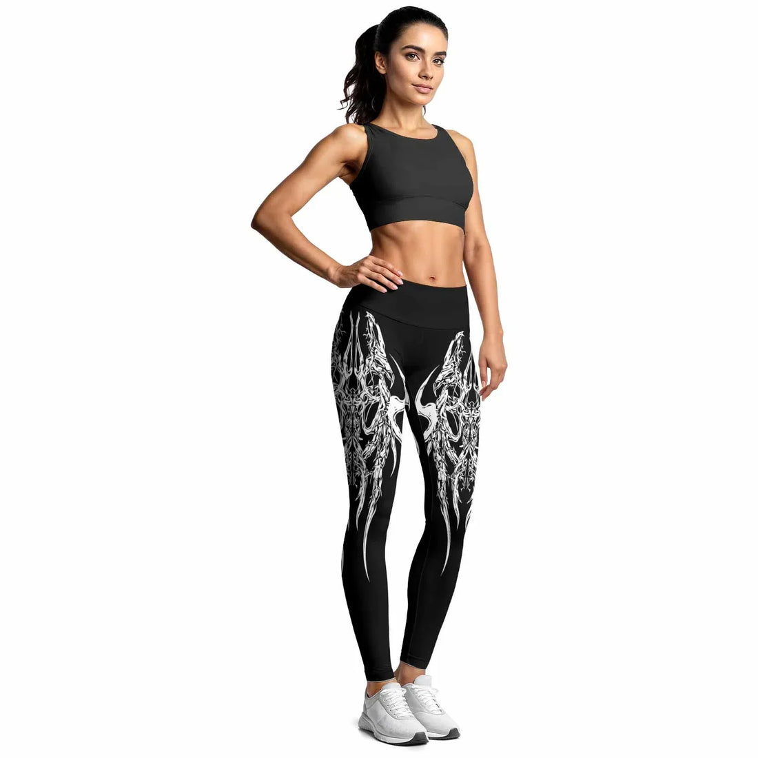 Gothic Bone Skull Women's Leggings - lifestyle view