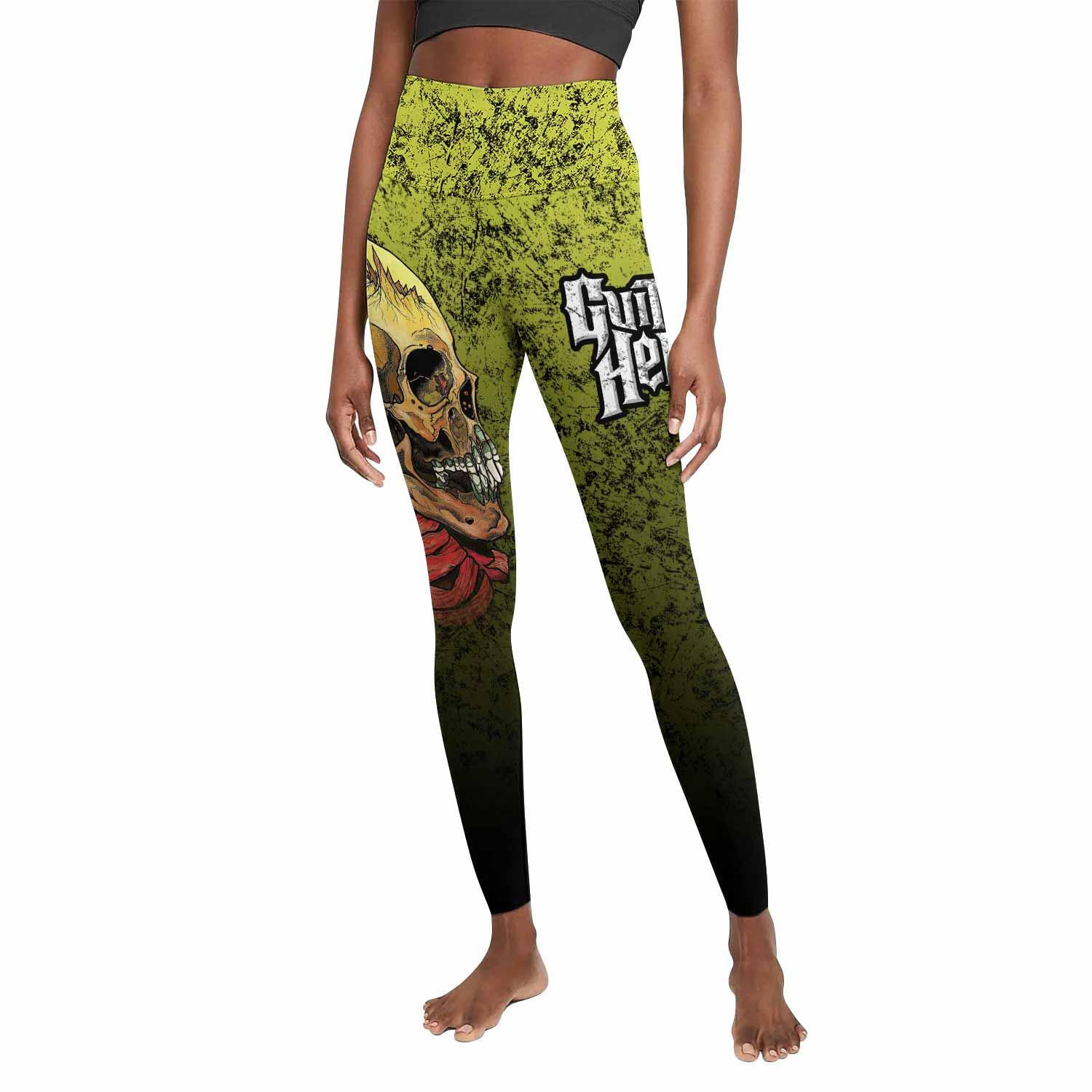 Guitar Hero Skull Women's Leggings - front view mockup