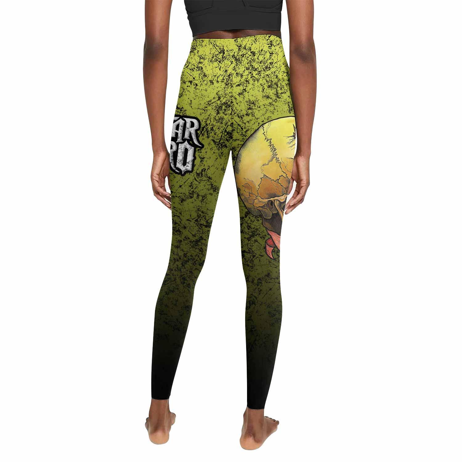 Guitar Hero Skull Women's Leggings - back view mockup