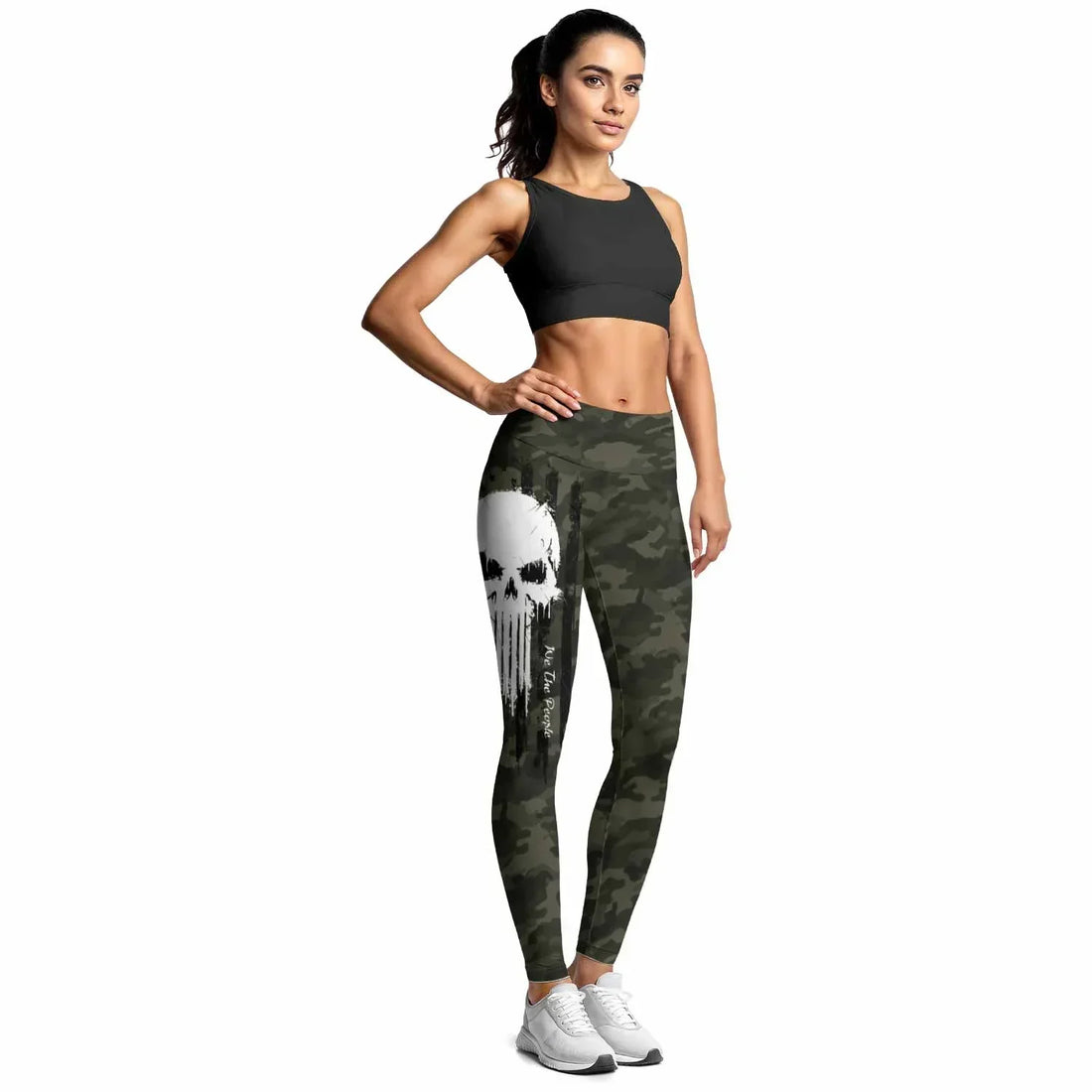 The Punisher Skull We The People Women's Leggings - lifestyle view