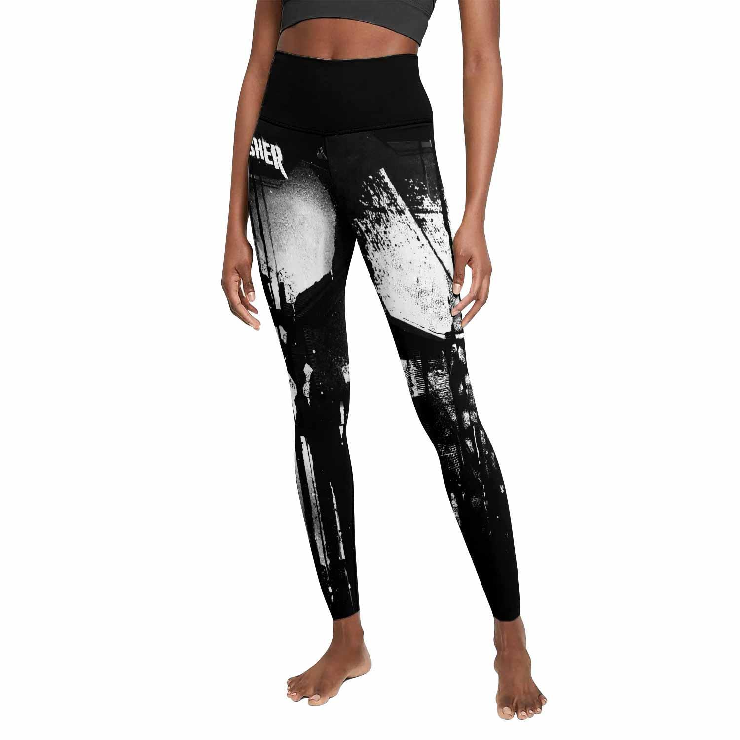 The Punisher Skull Camouflage Women's Leggings - front view mockup