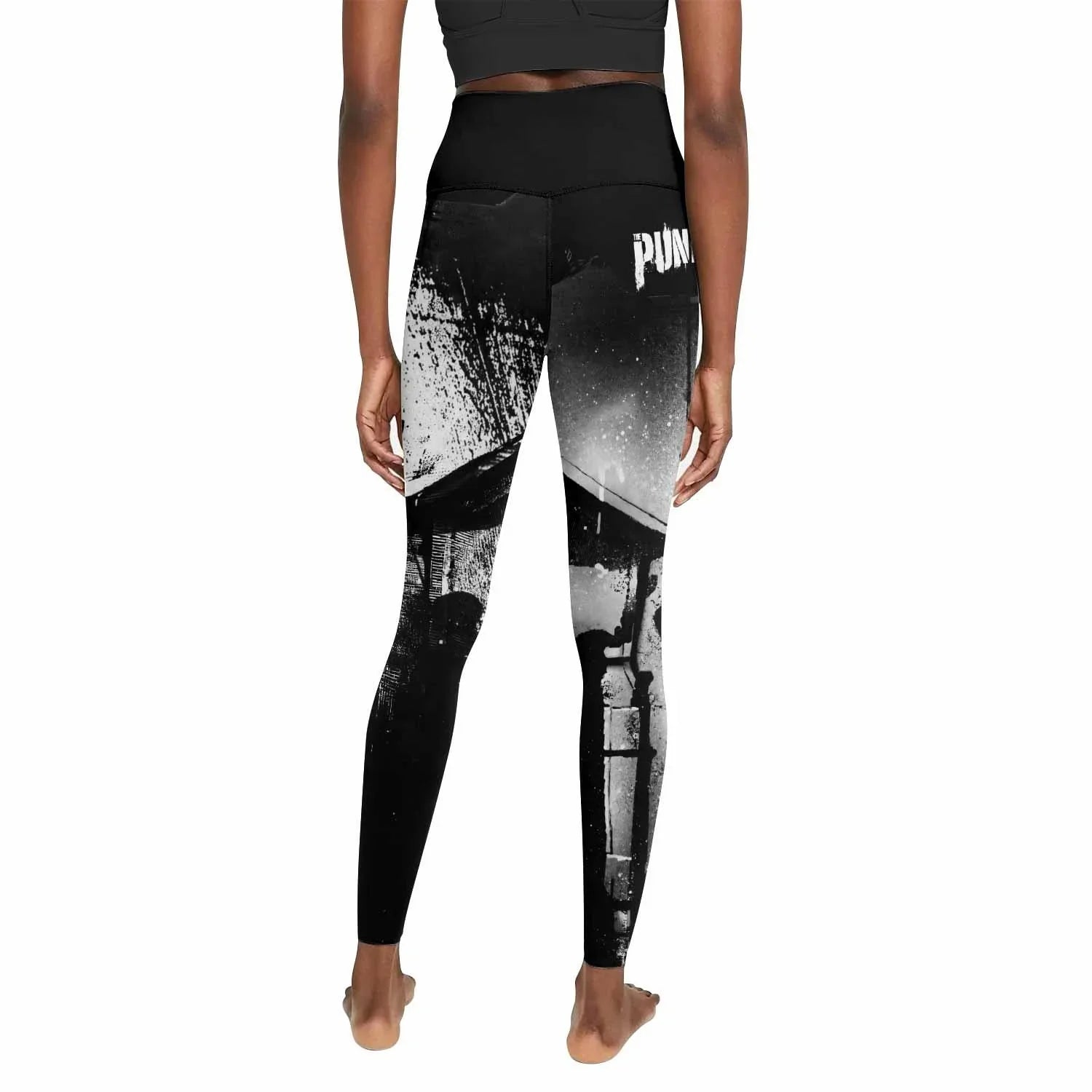 The Punisher Skull Camouflage Women's Leggings - back view mockup