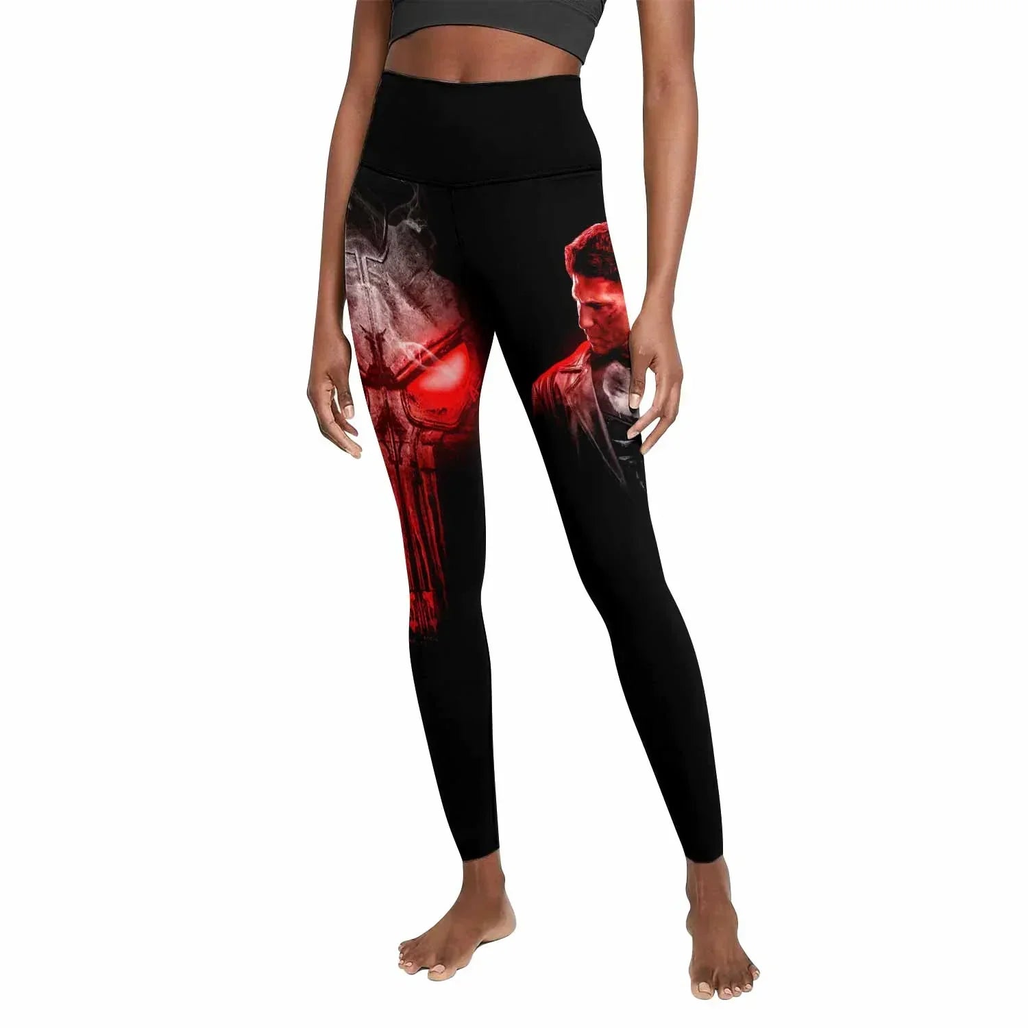 The Punisher Skull Frank Castle Women's Leggings - front view mockup
