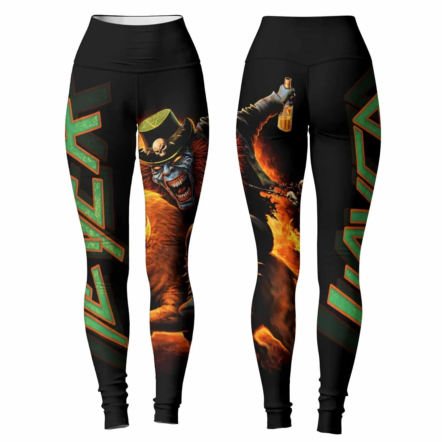 Slayer Hellfire Demon Women's Leggings - front and back view