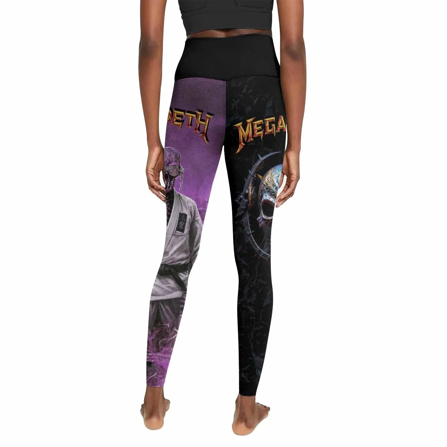Megadeth Vic Rattlehead Women's Leggings - back view mockup