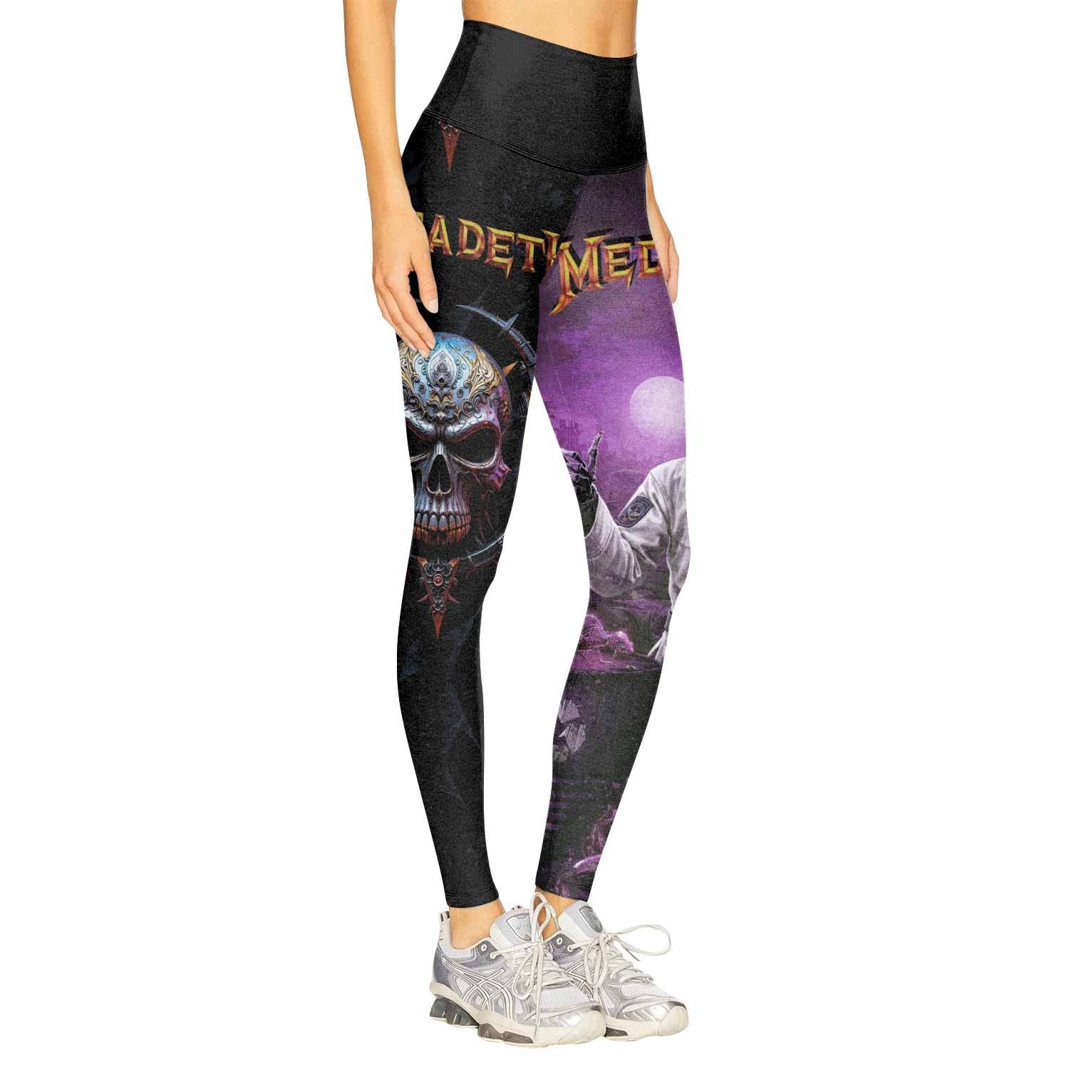 Megadeth Vic Rattlehead Women's Leggings - right side mockup