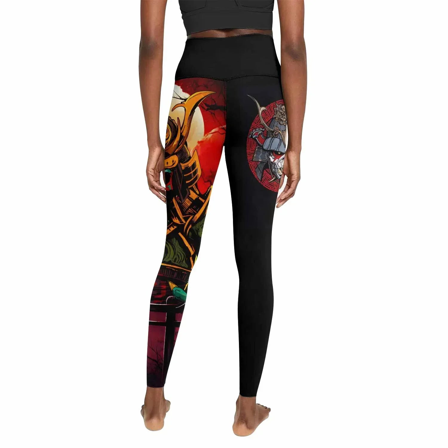 Iron Maiden Samurai Jiu-Jitsu Women's Leggings - back view mockup