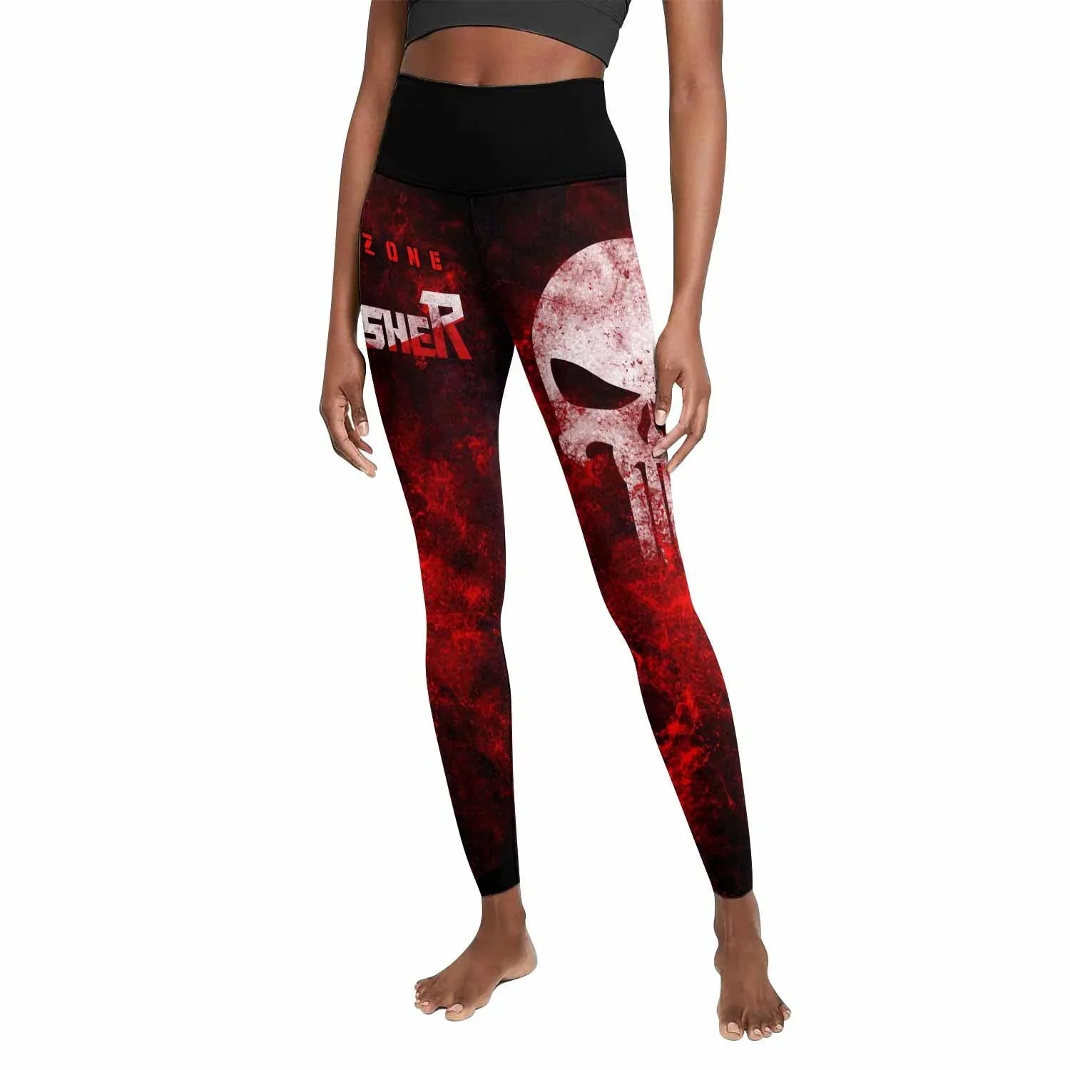Punisher War Zone Women's Leggings - front view mockup