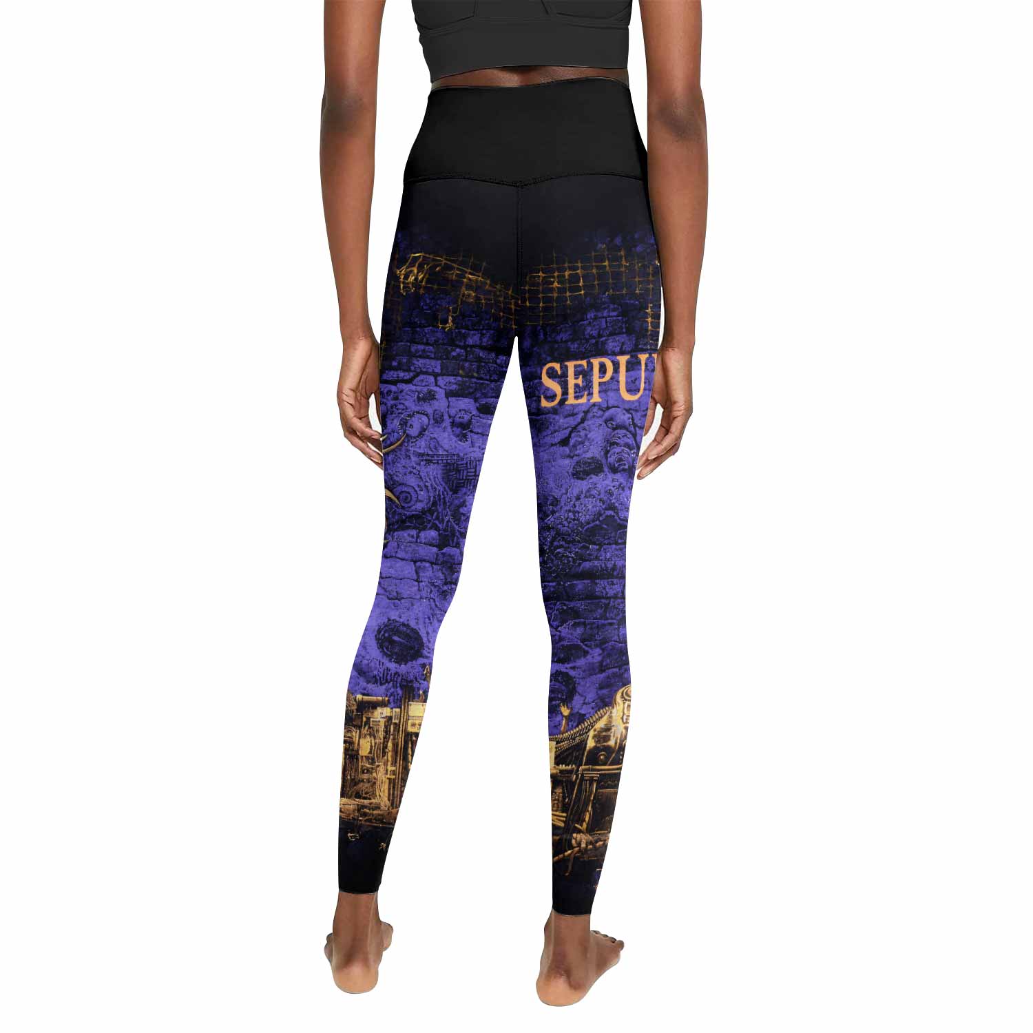 Sepultura Chaos A.D 90s Women's Leggings - back view mockup